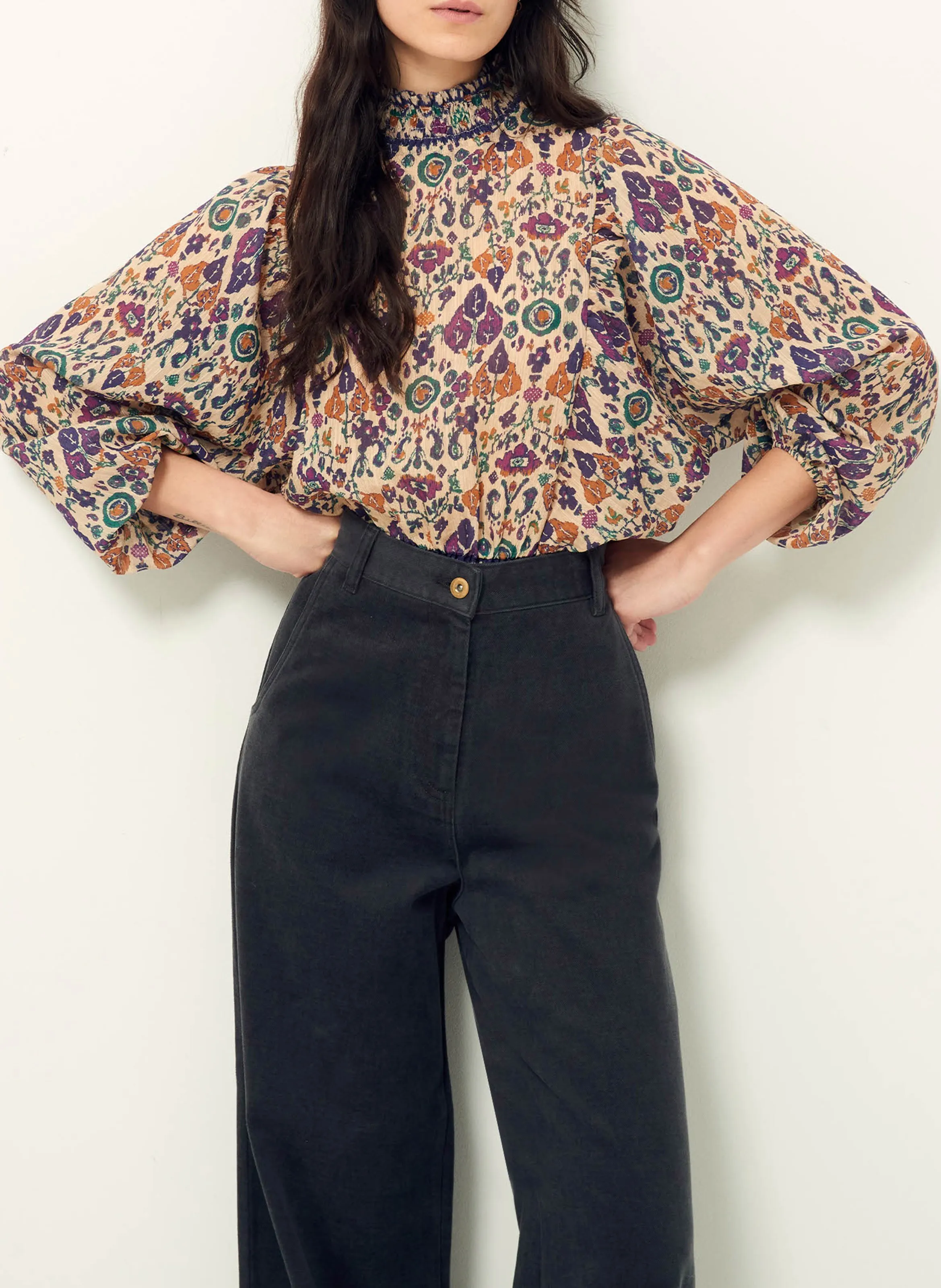  SESSUN   DUCHESS - Blusa con collo alto diritto stampata | Multicolore