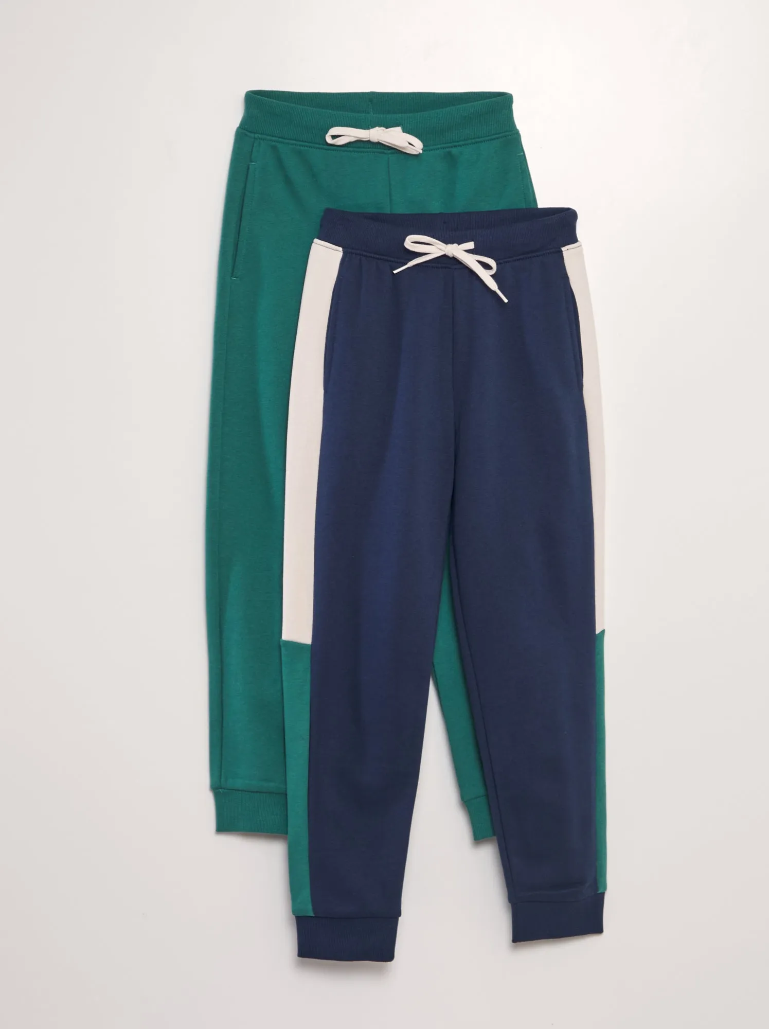 Set di 2 joggers in tessuto felpato - VERDE