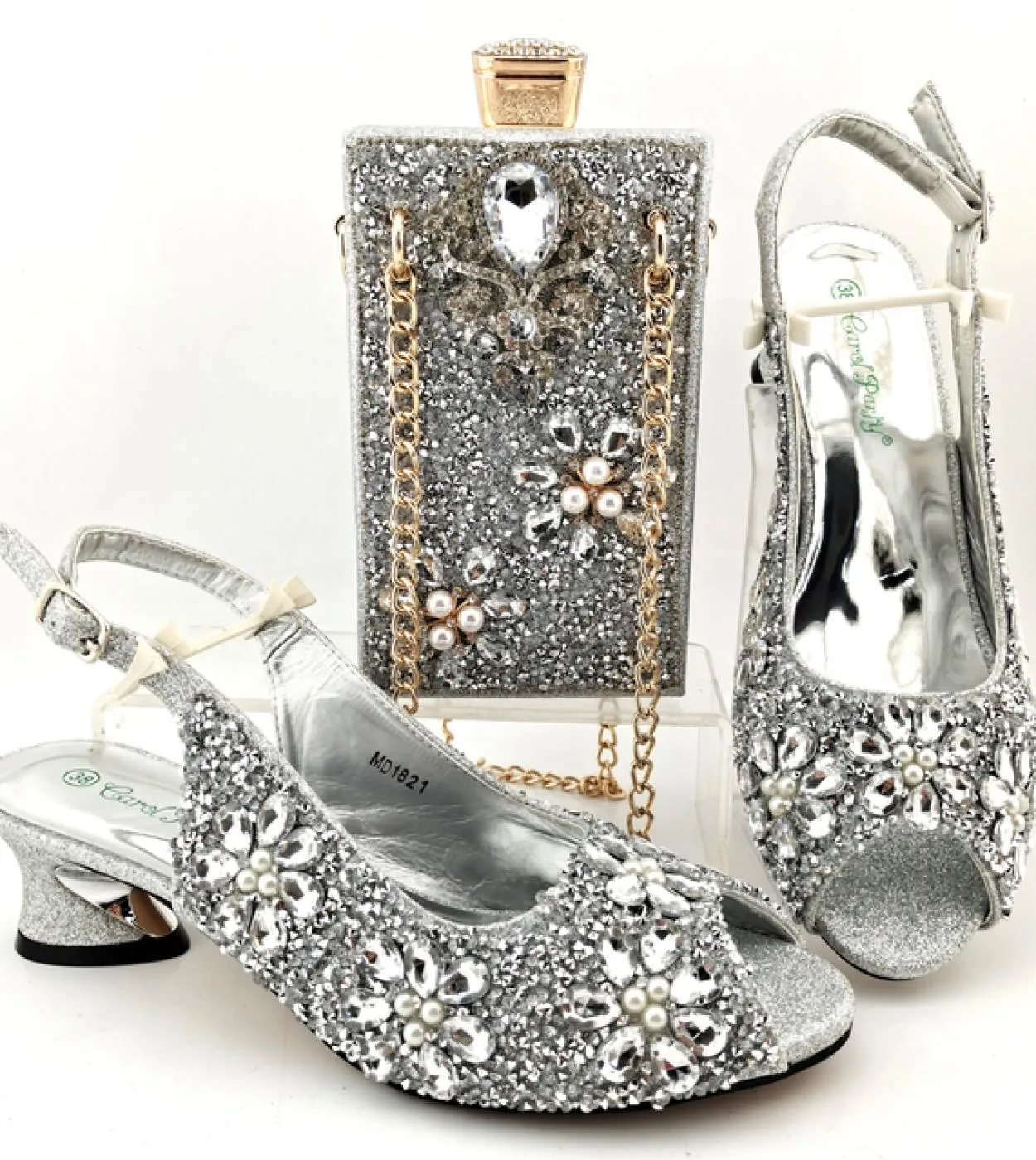 Set di scarpe e borse italiane alla moda Sandali estivi con cinturino posteriore da donna africana con borsa Italia Scarpe con t