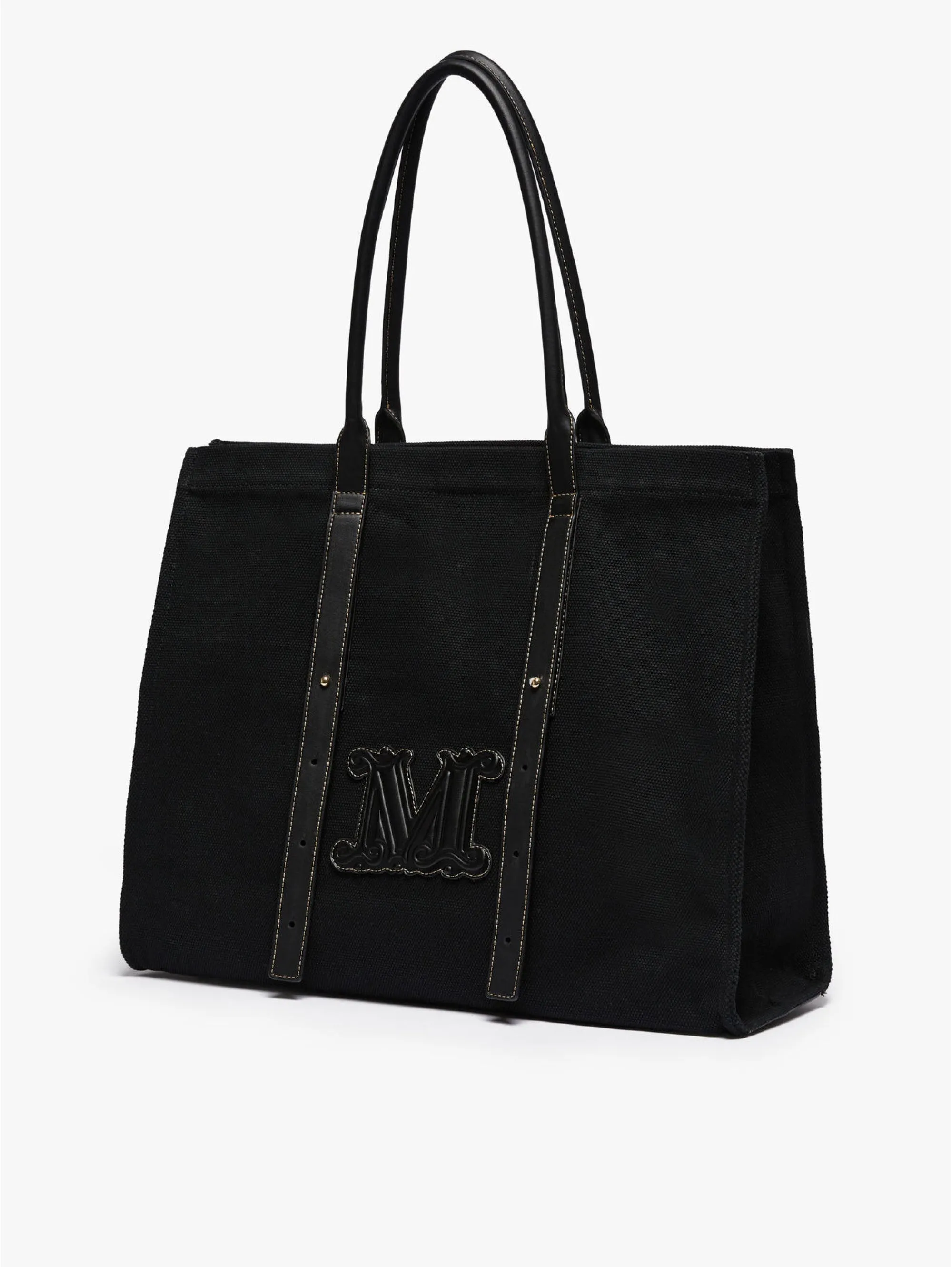 Shoppin Bag con Dettaglio Monogram Nero