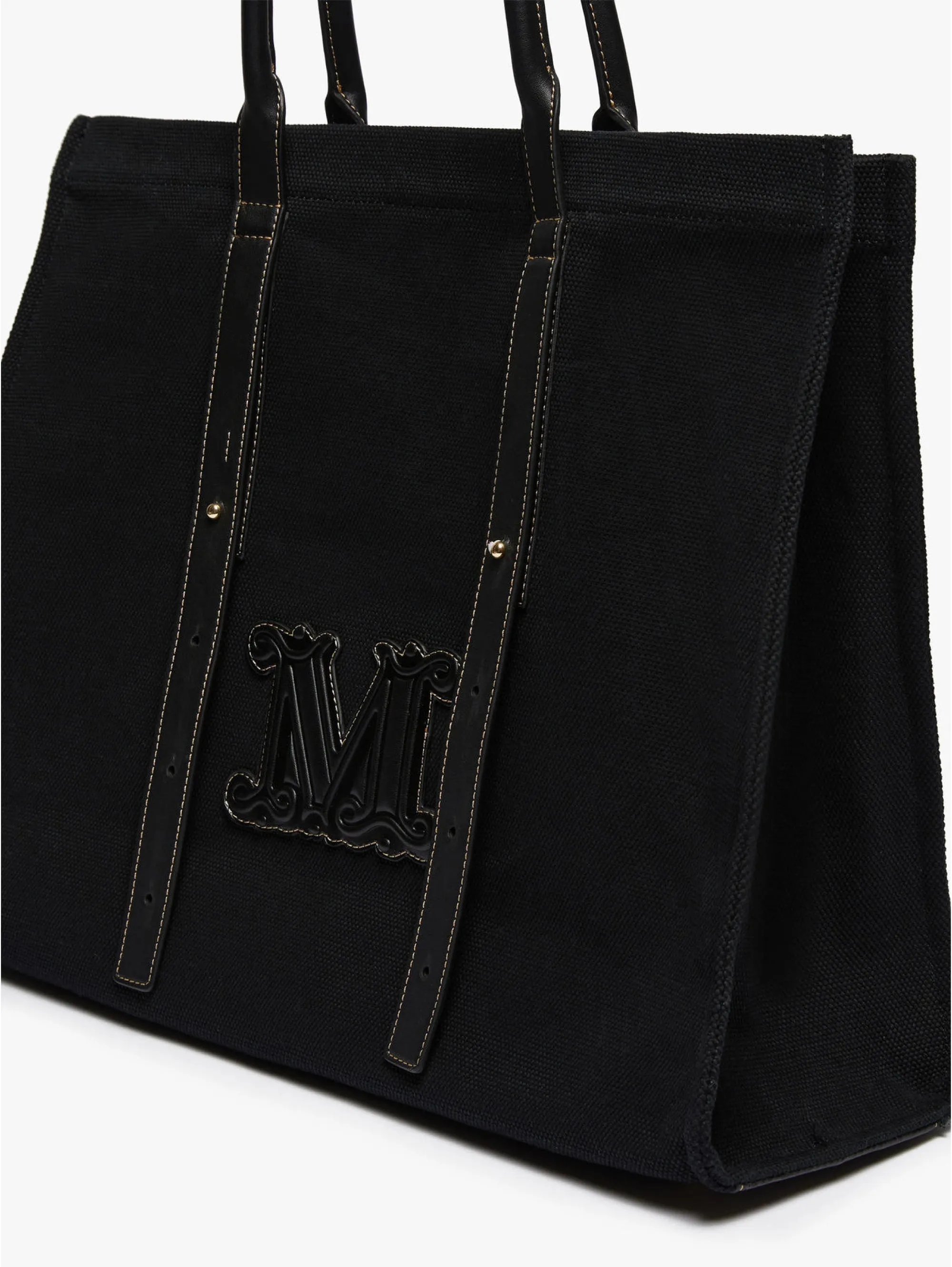 Shoppin Bag con Dettaglio Monogram Nero