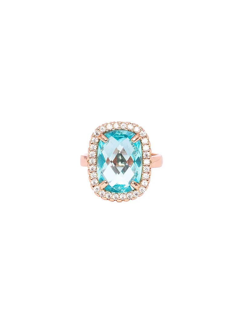 SKY ANELLO ORO ROSA CON ZIRCONI