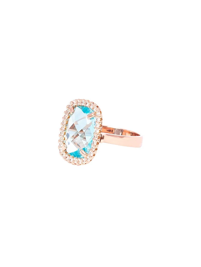 SKY ANELLO ORO ROSA CON ZIRCONI
