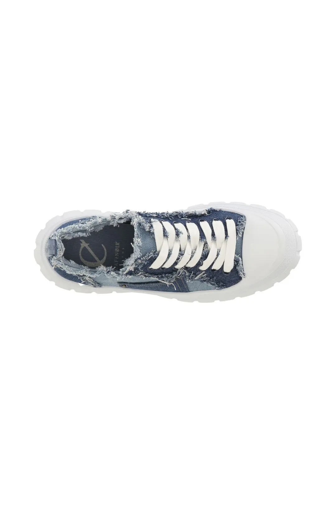 sneakers in denim sfrangiato jeans