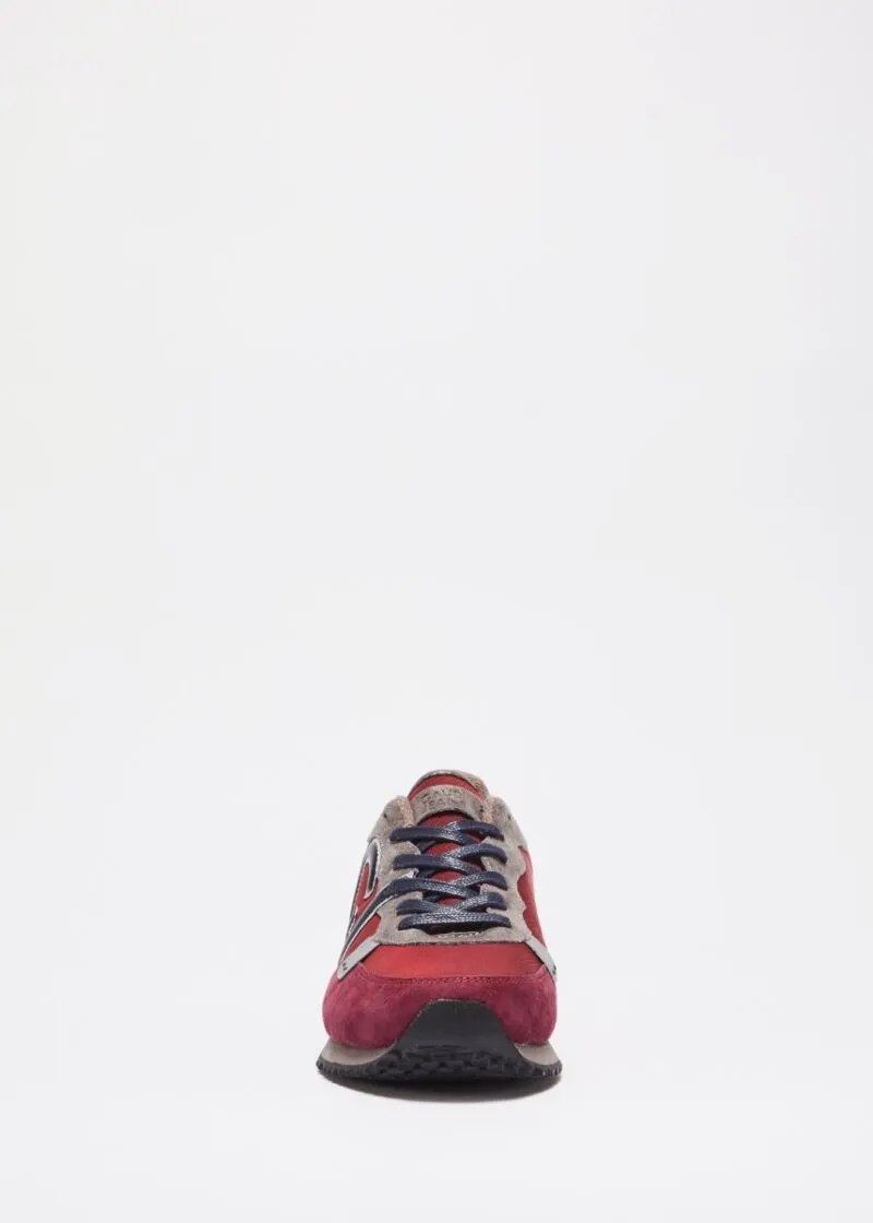 Sneakers in pelle rossa scamosciata