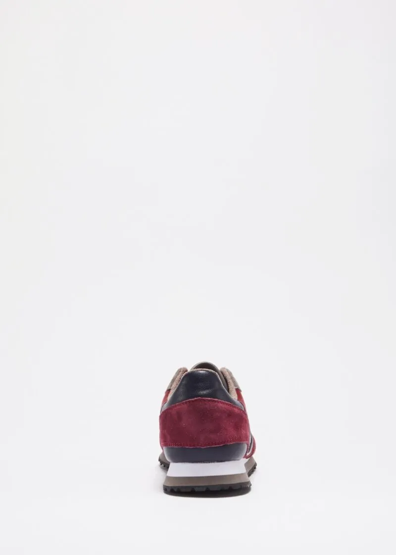 Sneakers in pelle rossa scamosciata