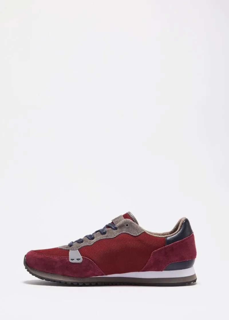 Sneakers in pelle rossa scamosciata