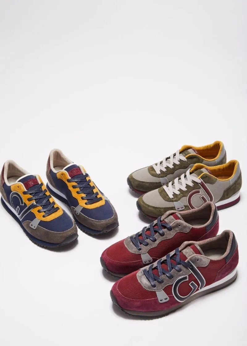 Sneakers in pelle rossa scamosciata