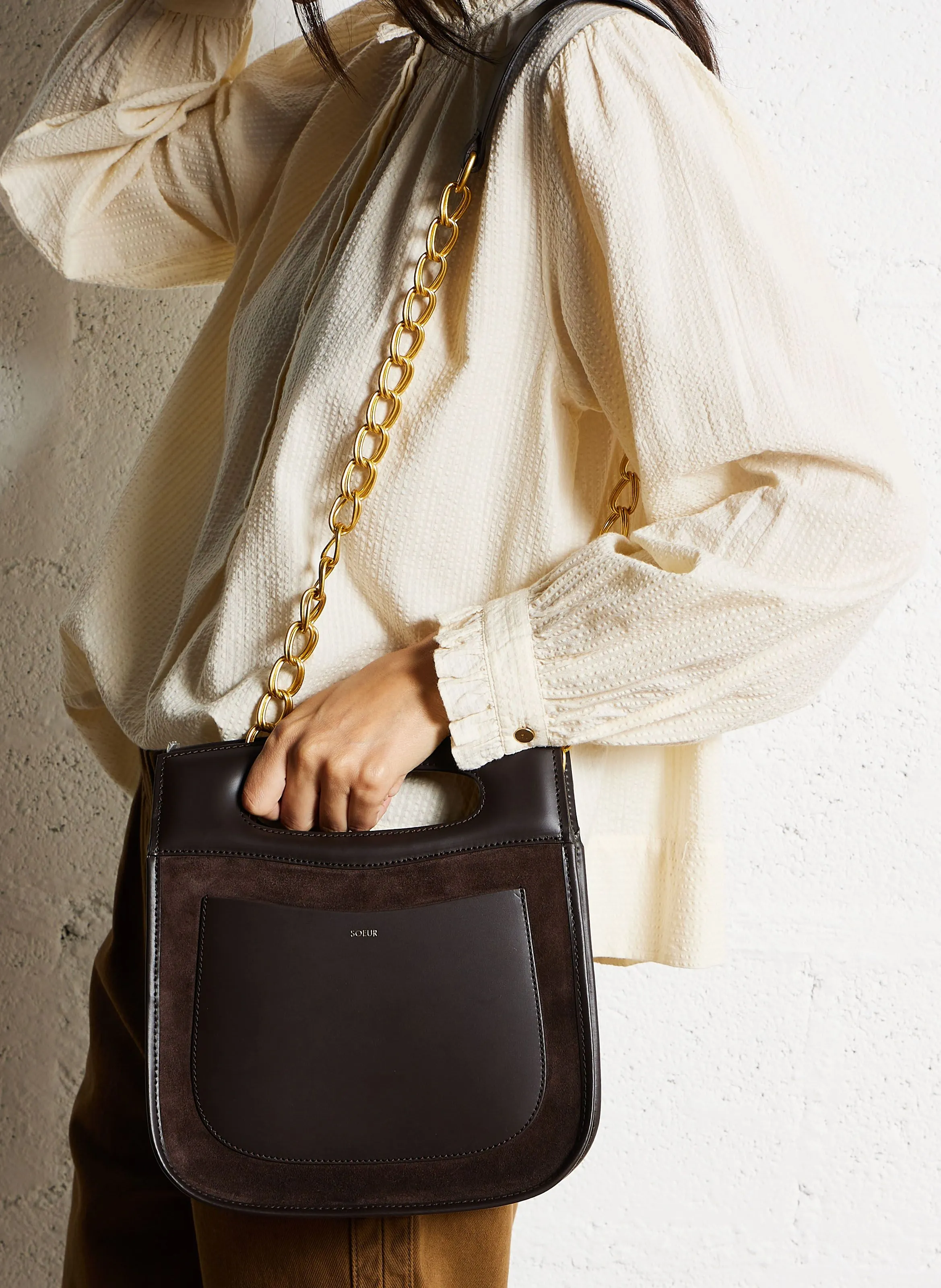  SOEUR   CHERI - Borsa a mano in pelle | Marrone