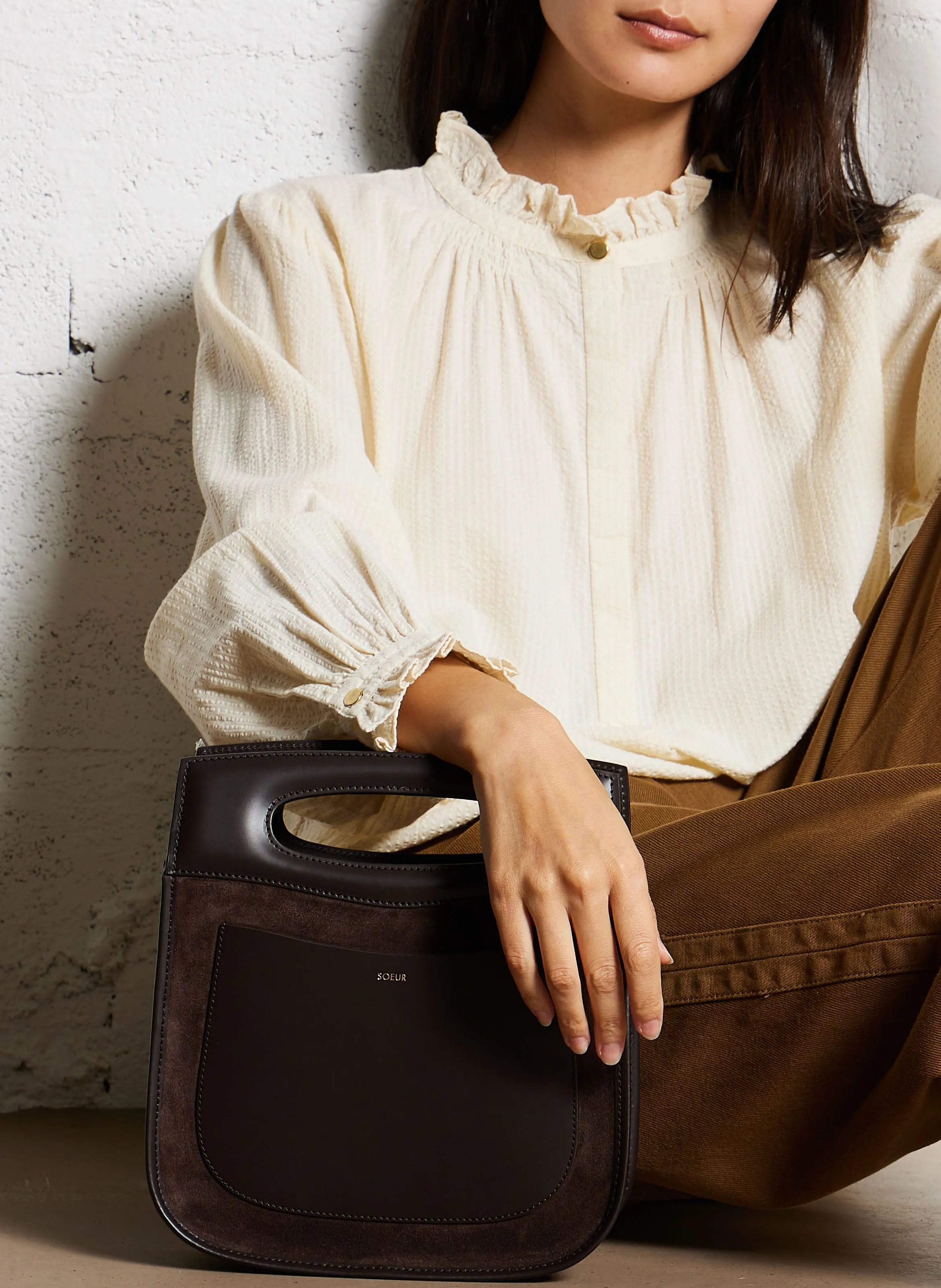  SOEUR   CHERI - Borsa a mano in pelle | Marrone