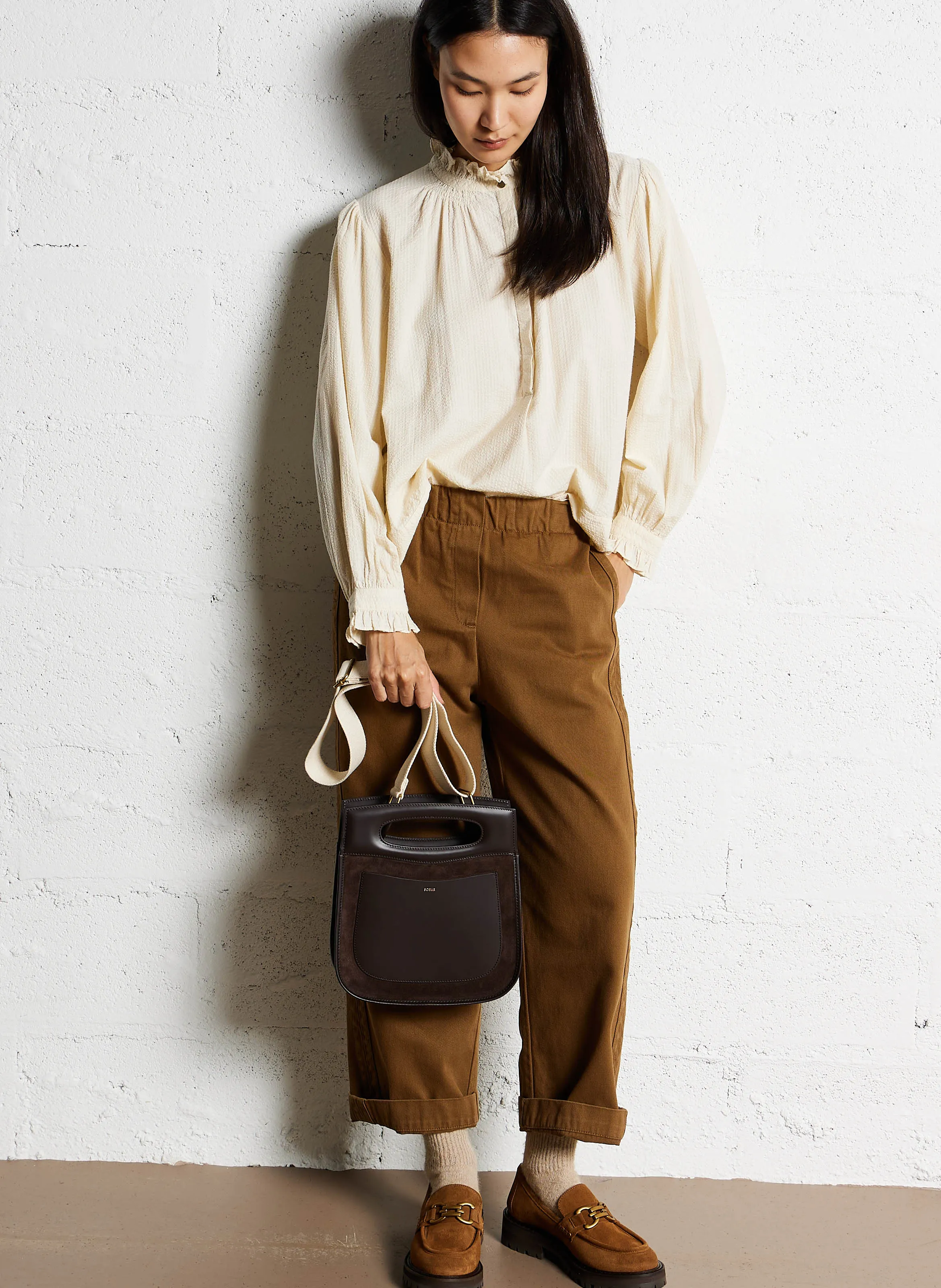  SOEUR   CHERI - Borsa a mano in pelle | Marrone
