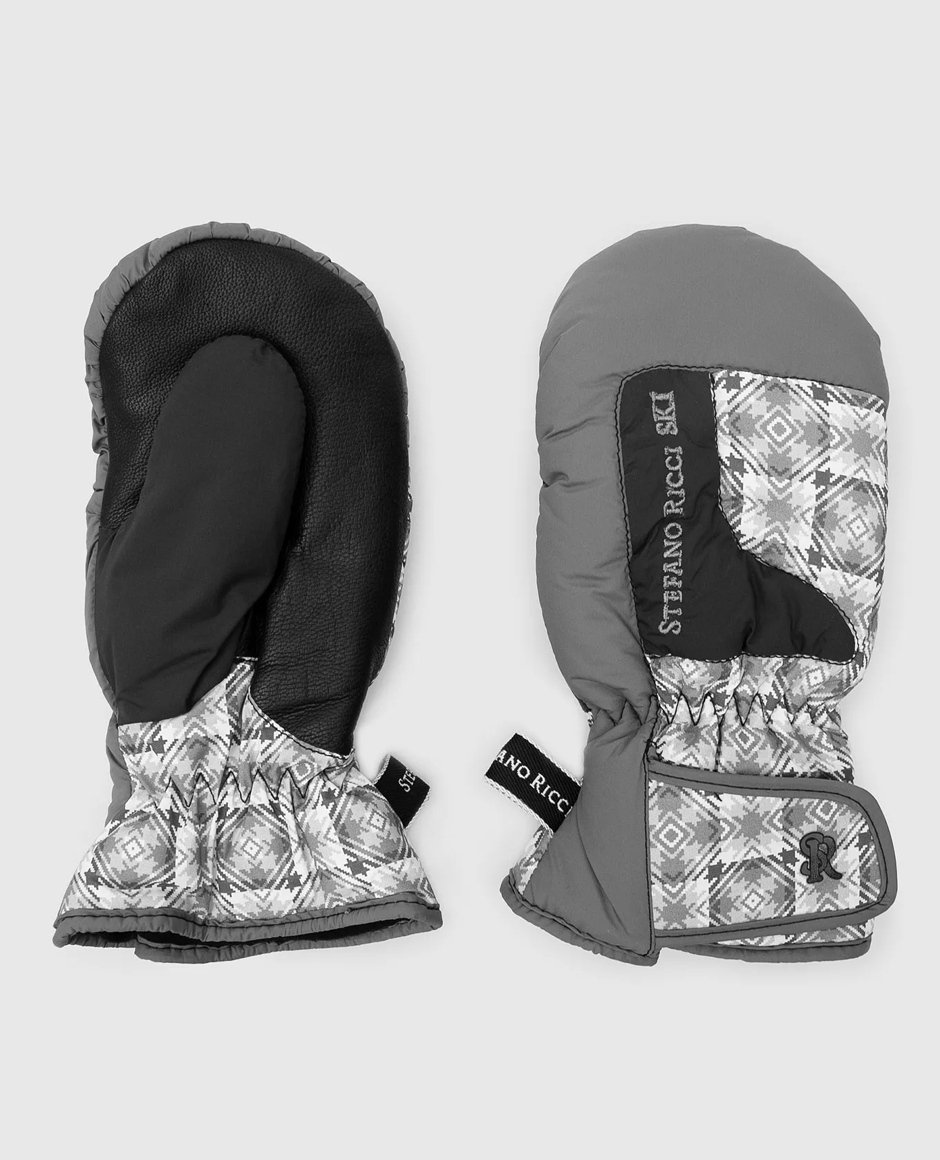 Stefano Ricci Guanti grigi per bambini con motivo YLG6S40020HN0022