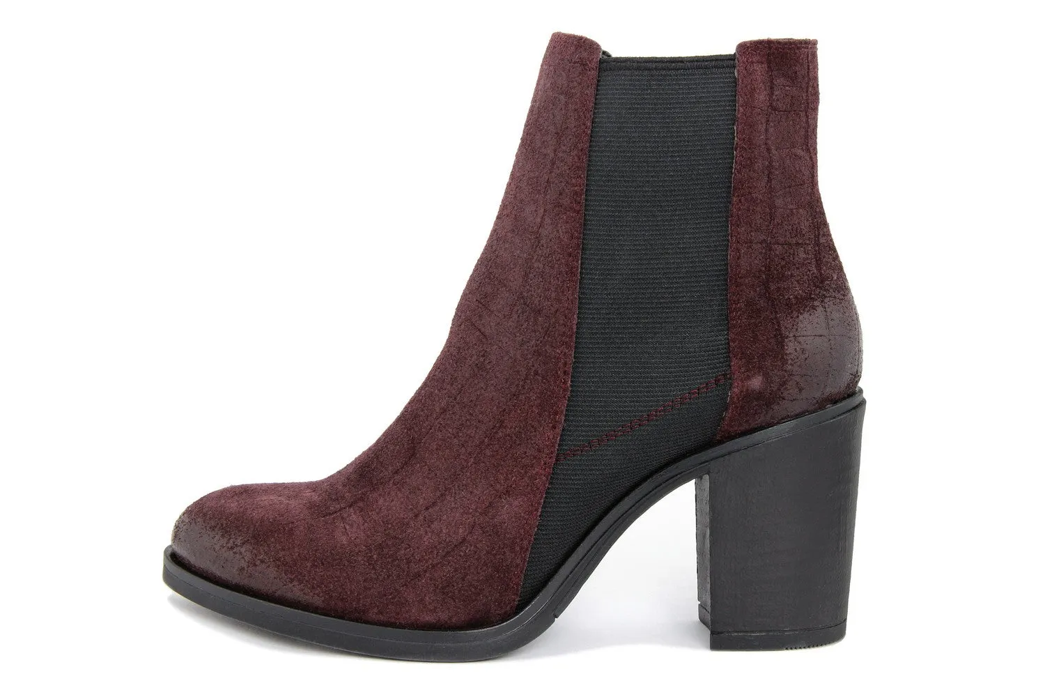 Stivaletto chelsea  Donna in Pelle Bordeaux