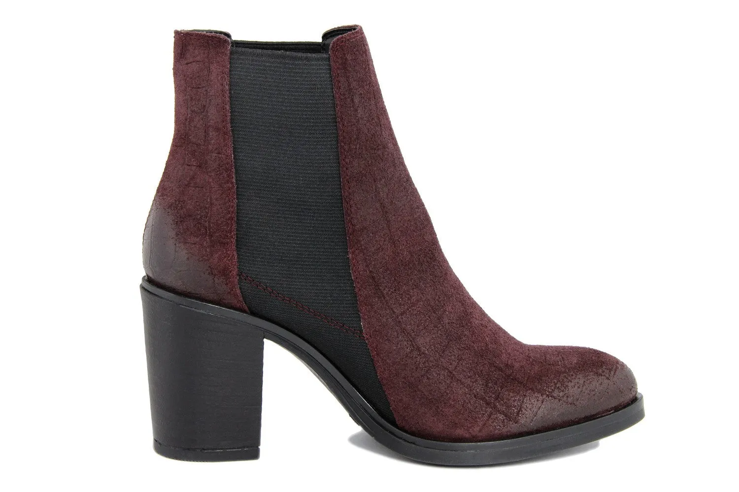 Stivaletto chelsea  Donna in Pelle Bordeaux