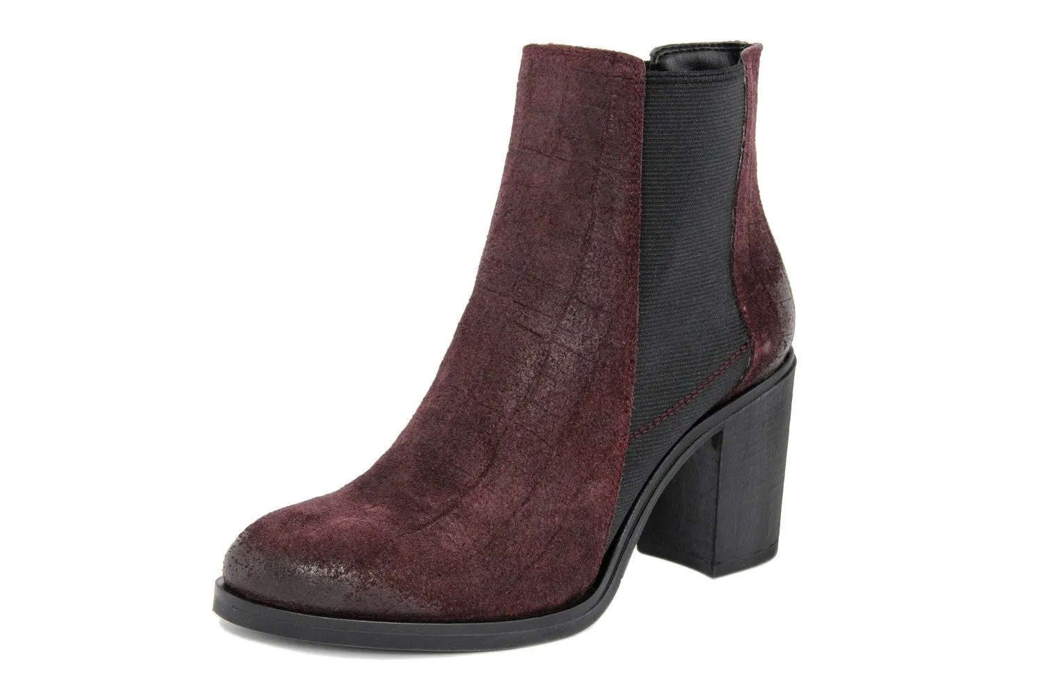 Stivaletto chelsea  Donna in Pelle Bordeaux