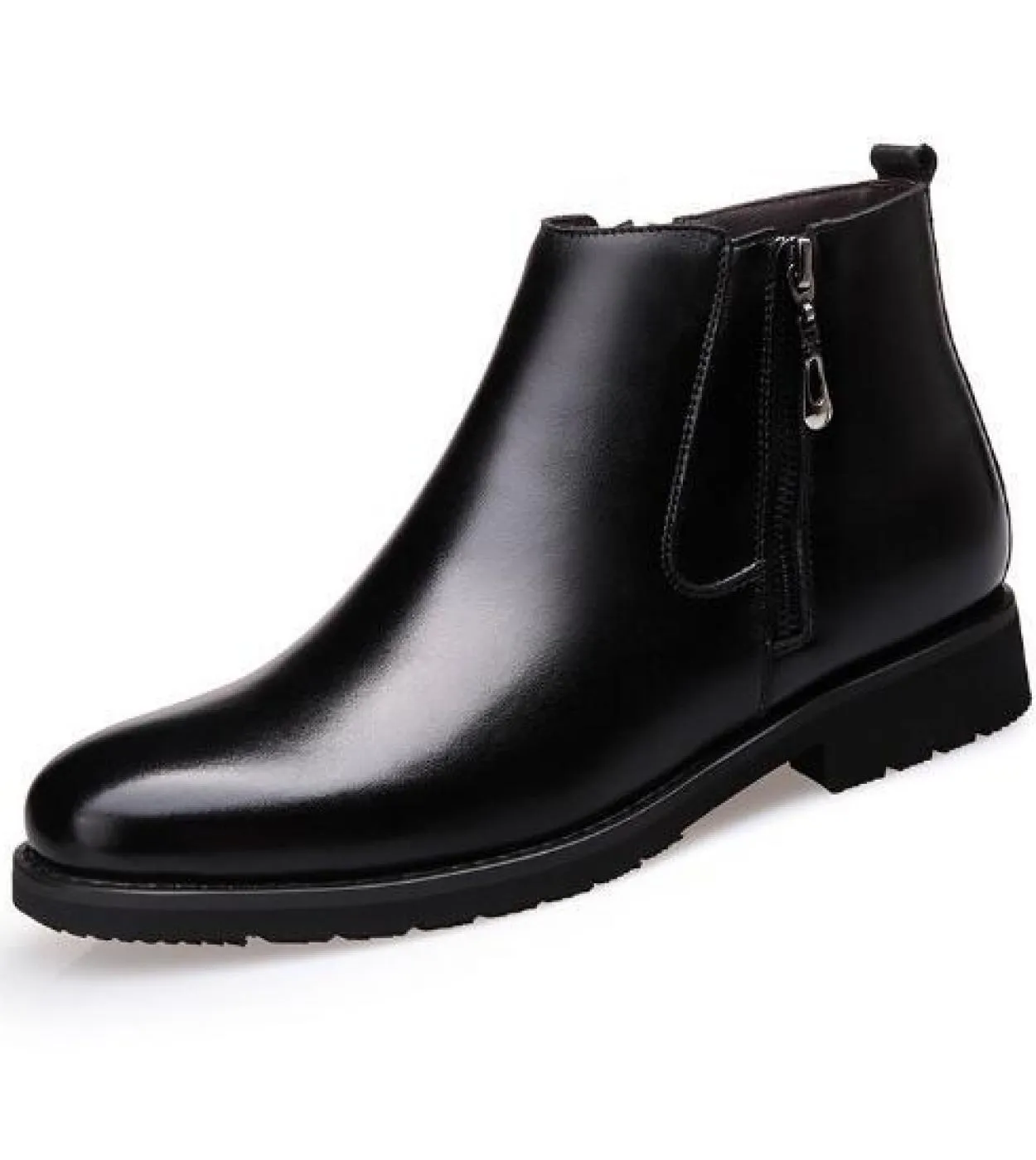 Stivali da uomo Zipper Designer Scarpe da cerimonia invernali da uomo Stivali di pelliccia britannici Stivali in vera pelle a pu