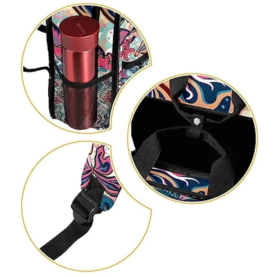 suojapuku Zaino casual per uomo e donna Zaino classico di base,Pianta variopinta Farfalla floreale,Zaino universitario piccolo z