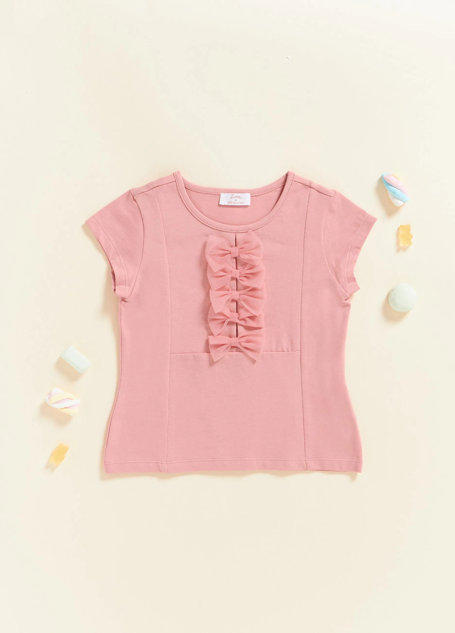 T-shirt con fiocchi in tulle IANA