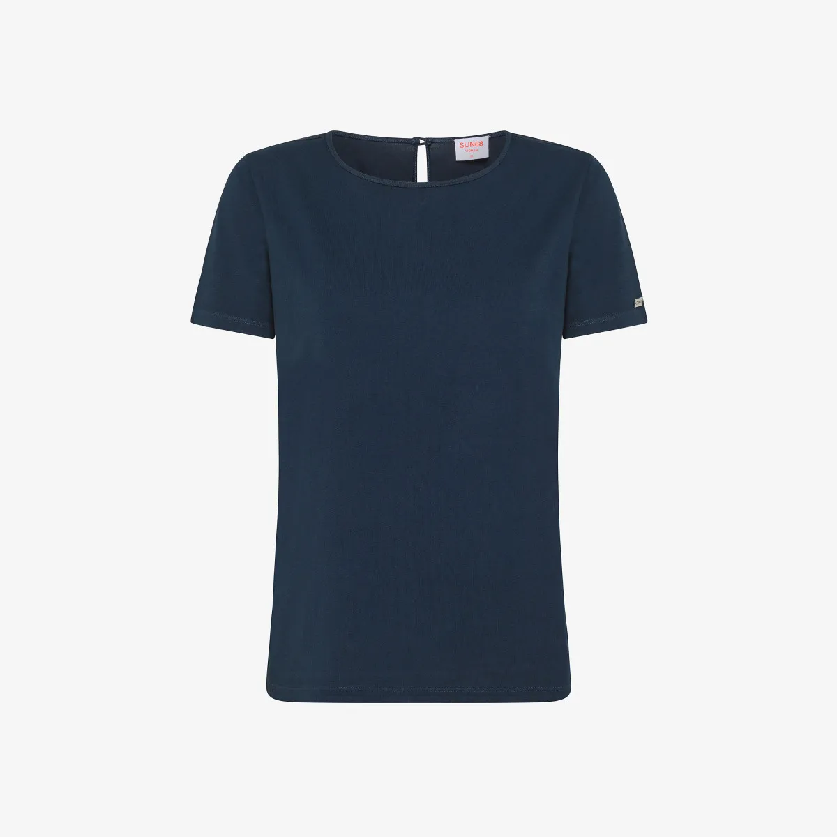 T-SHIRT MIXED FABRIC NAVY BLUE