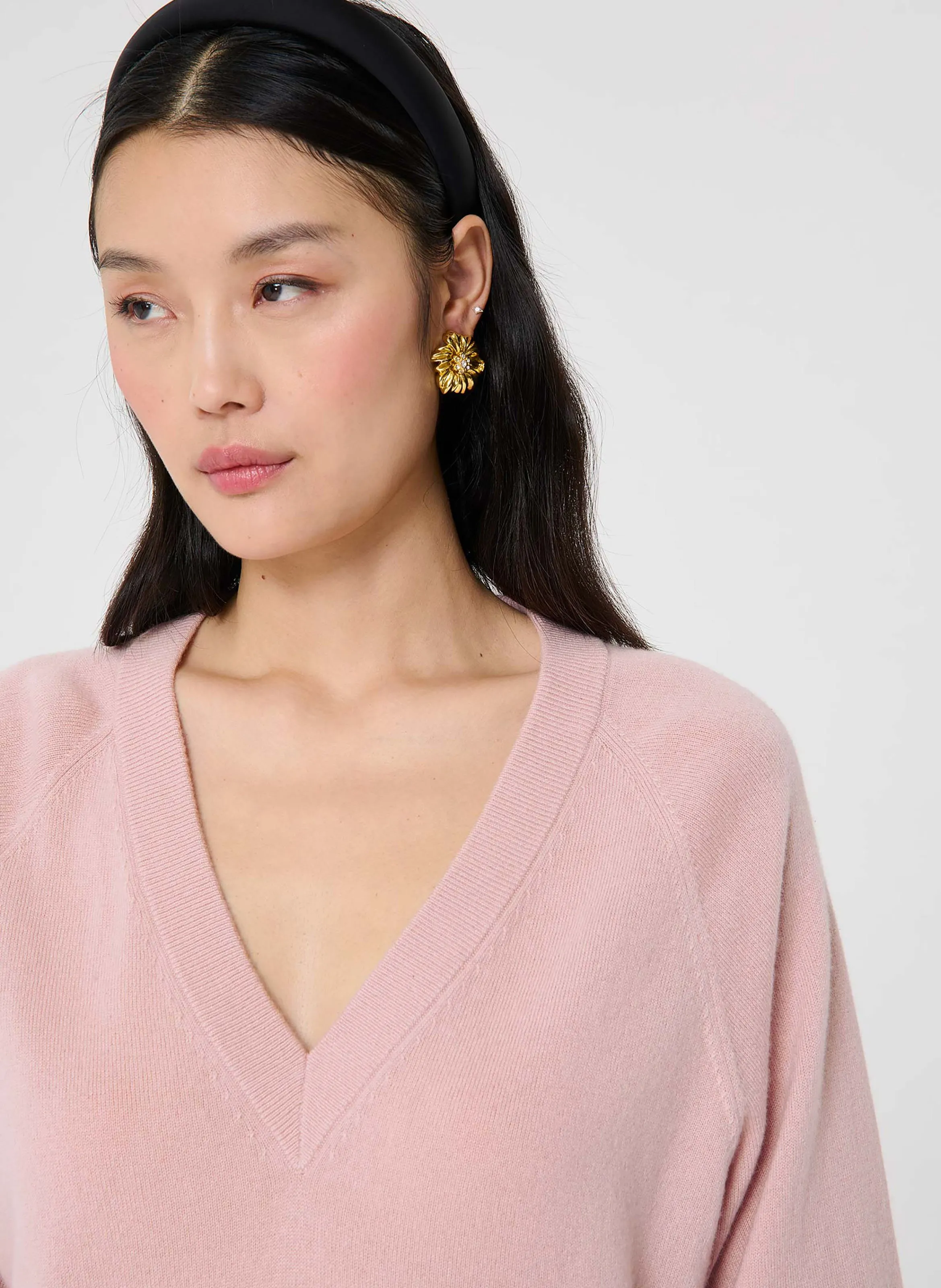  TARA JARMON   PAZ - Maglione collo a V in cachemire | Rosa