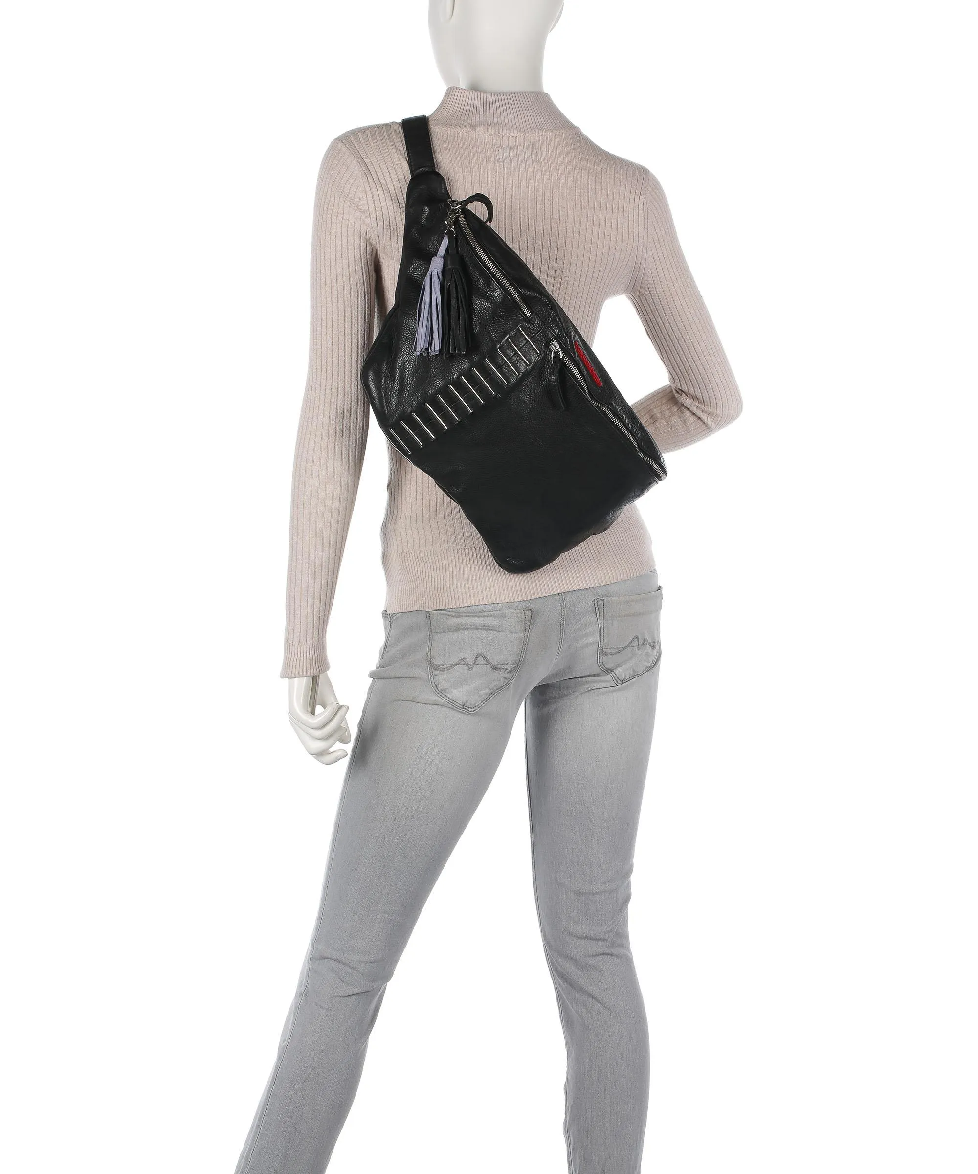  Taschendieb Wien Domgasse 5 Borsa sling morbida pelle bovina nero  