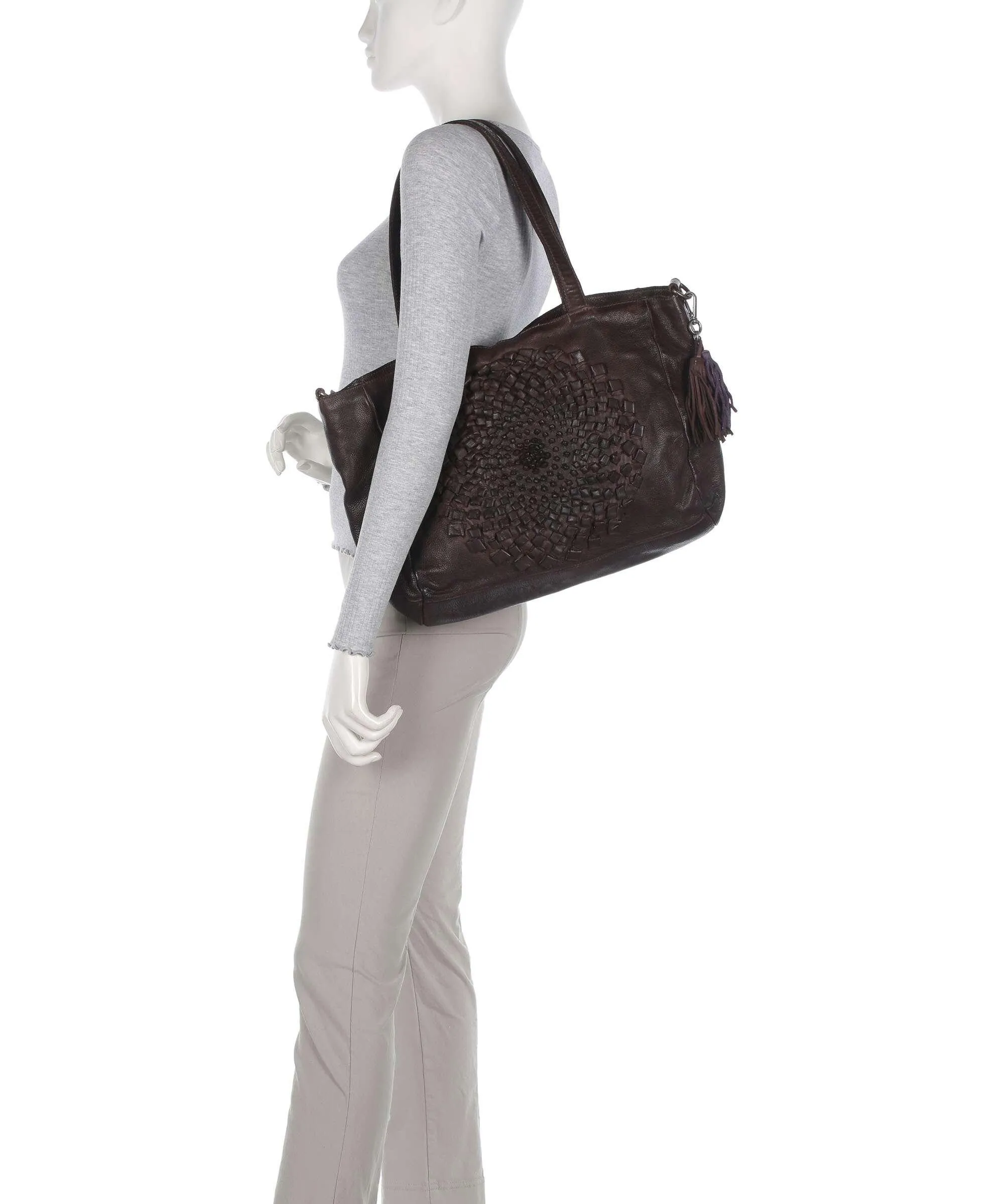 Taschendieb Wien Dorotheagasse 2 Borsa a spalla pelle di vacchetta grana cioccolato  