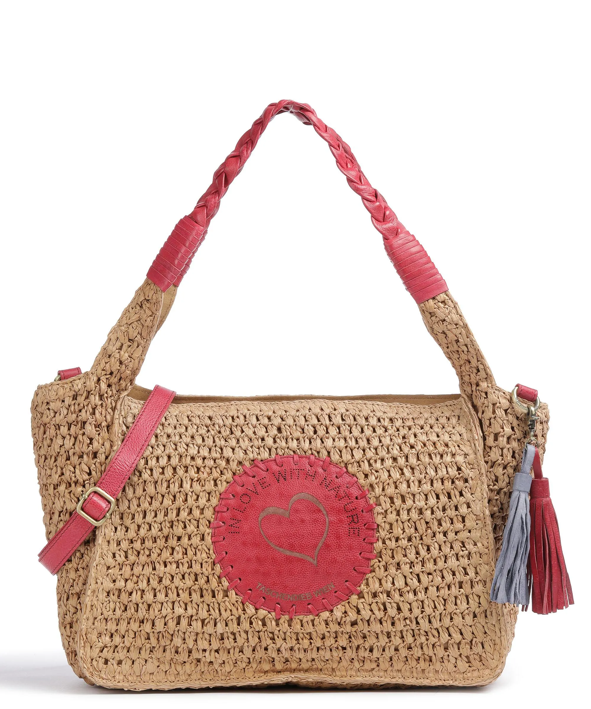  Taschendieb Wien Strandgasse 3 Borsa shopper libro beige/rosso  