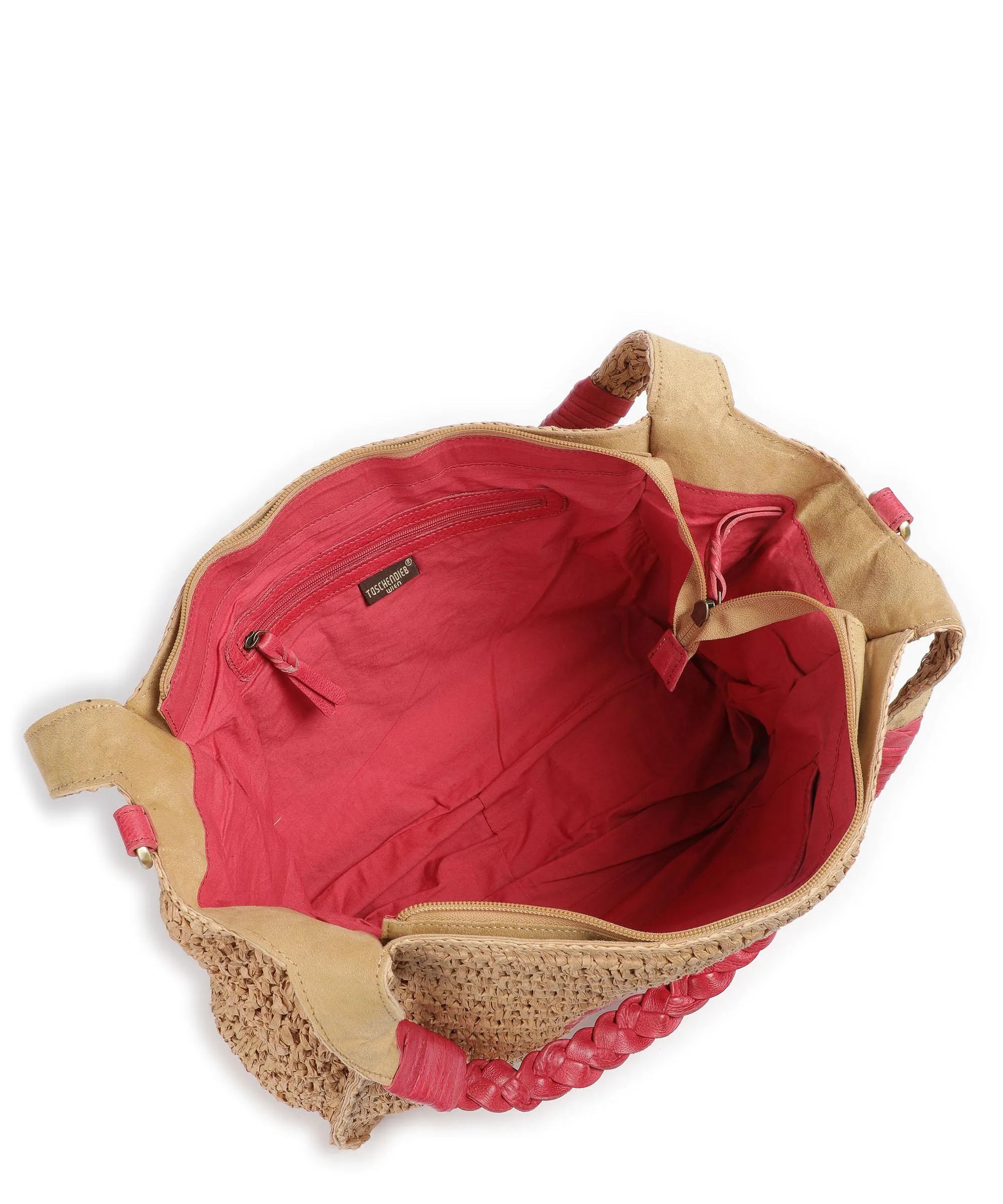  Taschendieb Wien Strandgasse 3 Borsa shopper libro beige/rosso  