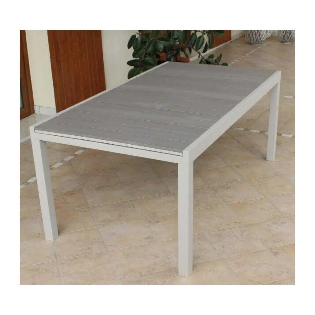 Tavolo da esterno allungabile in alluminio Pental 180/240cm X 100cm Tortora