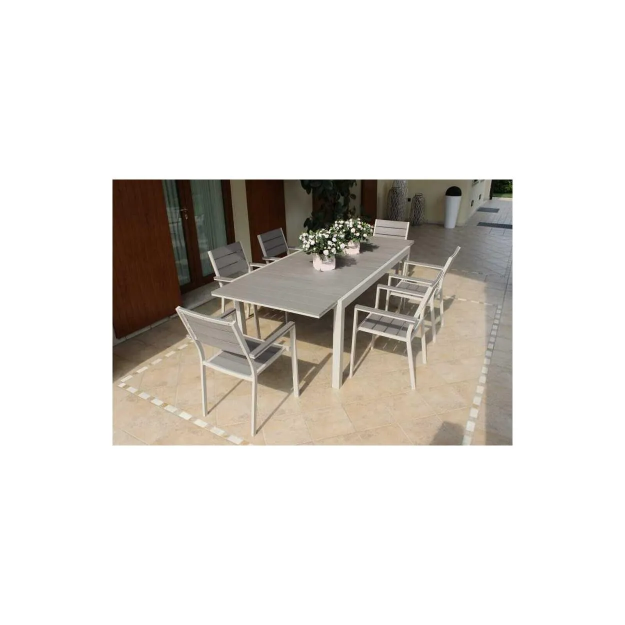 Tavolo da esterno allungabile in alluminio Pental 180/240cm X 100cm Tortora
