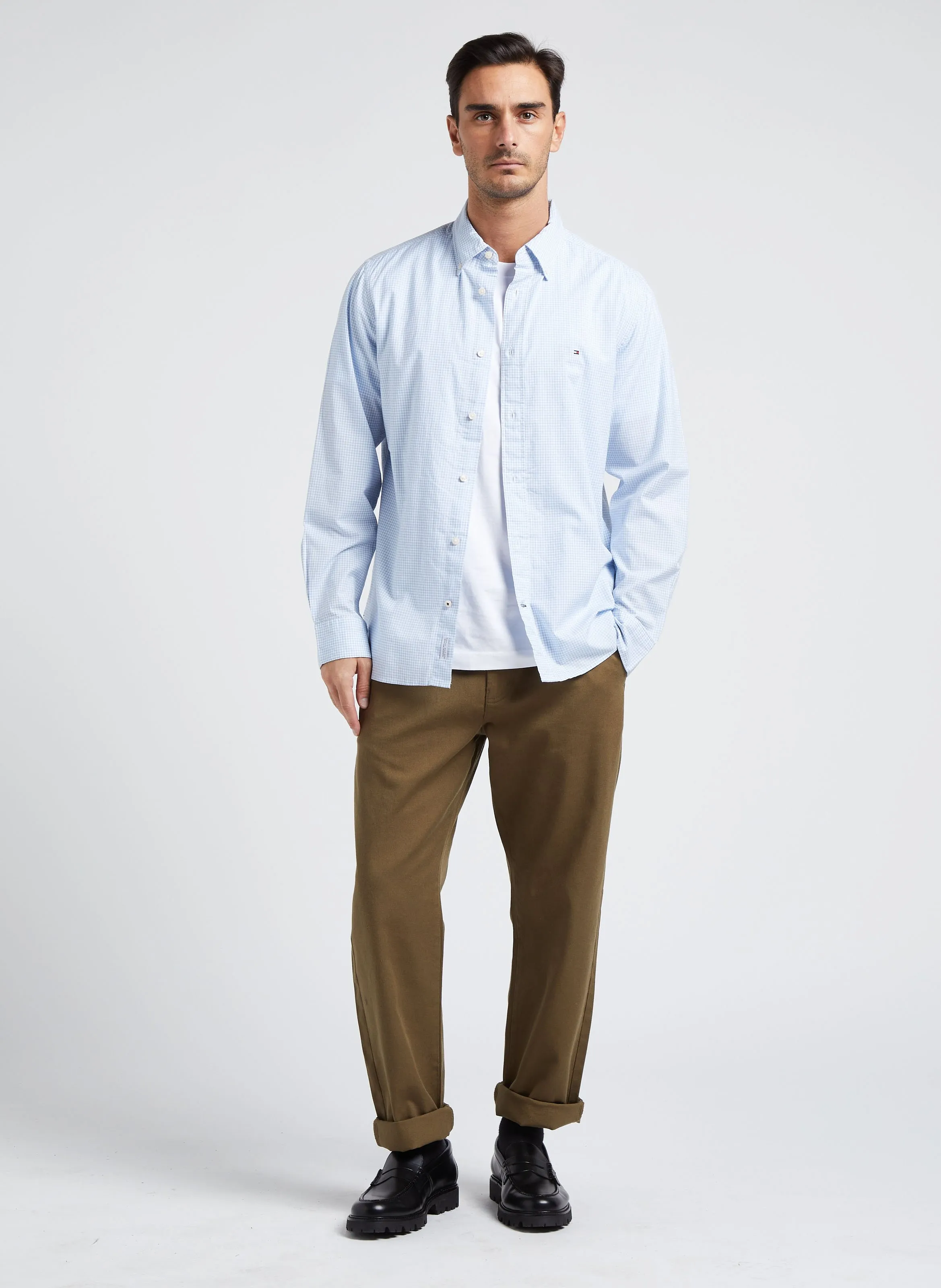  THINKING MU   Pantaloni dritti in cotone biologico | Verde