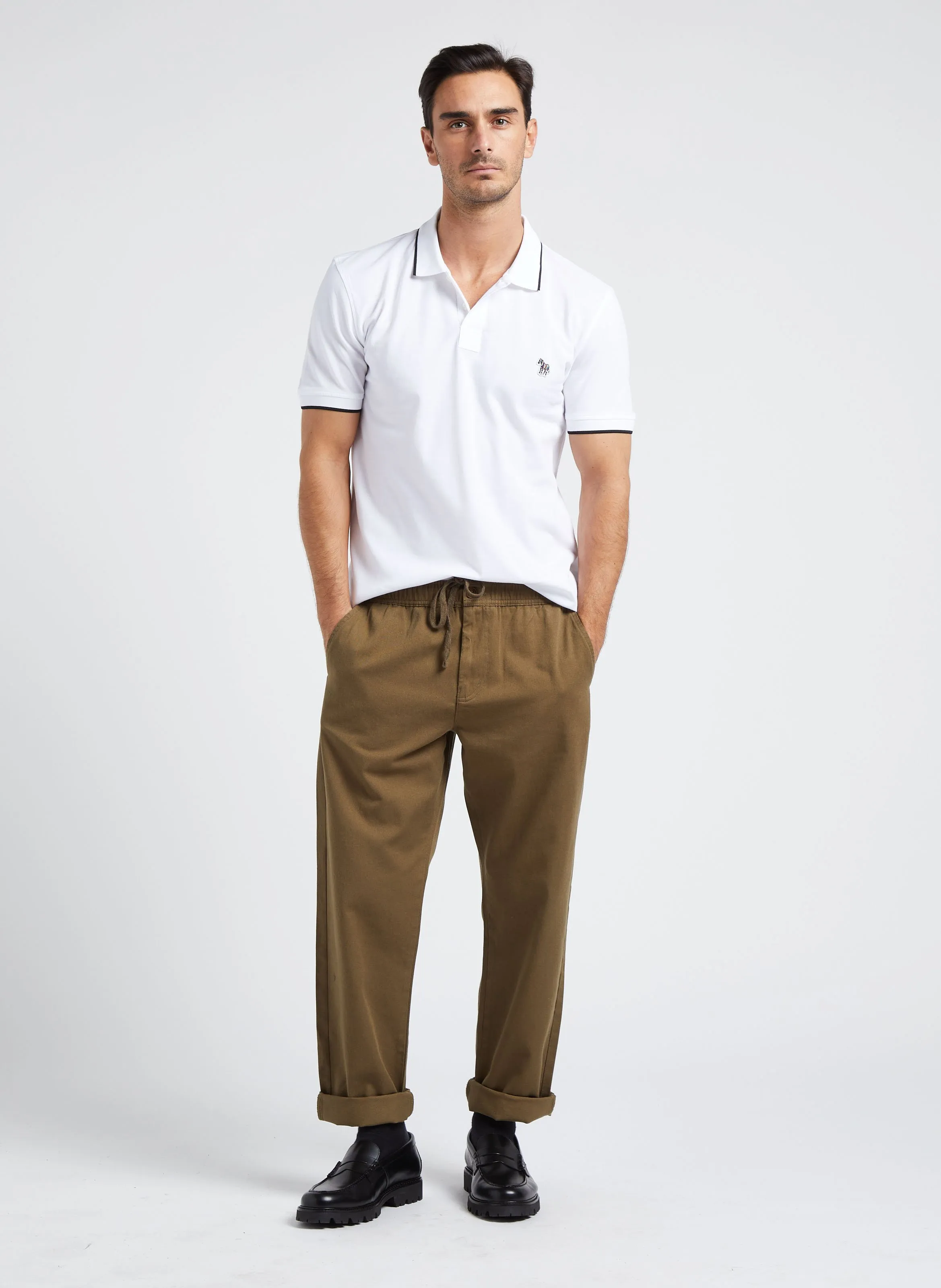  THINKING MU   Pantaloni dritti in cotone biologico | Verde