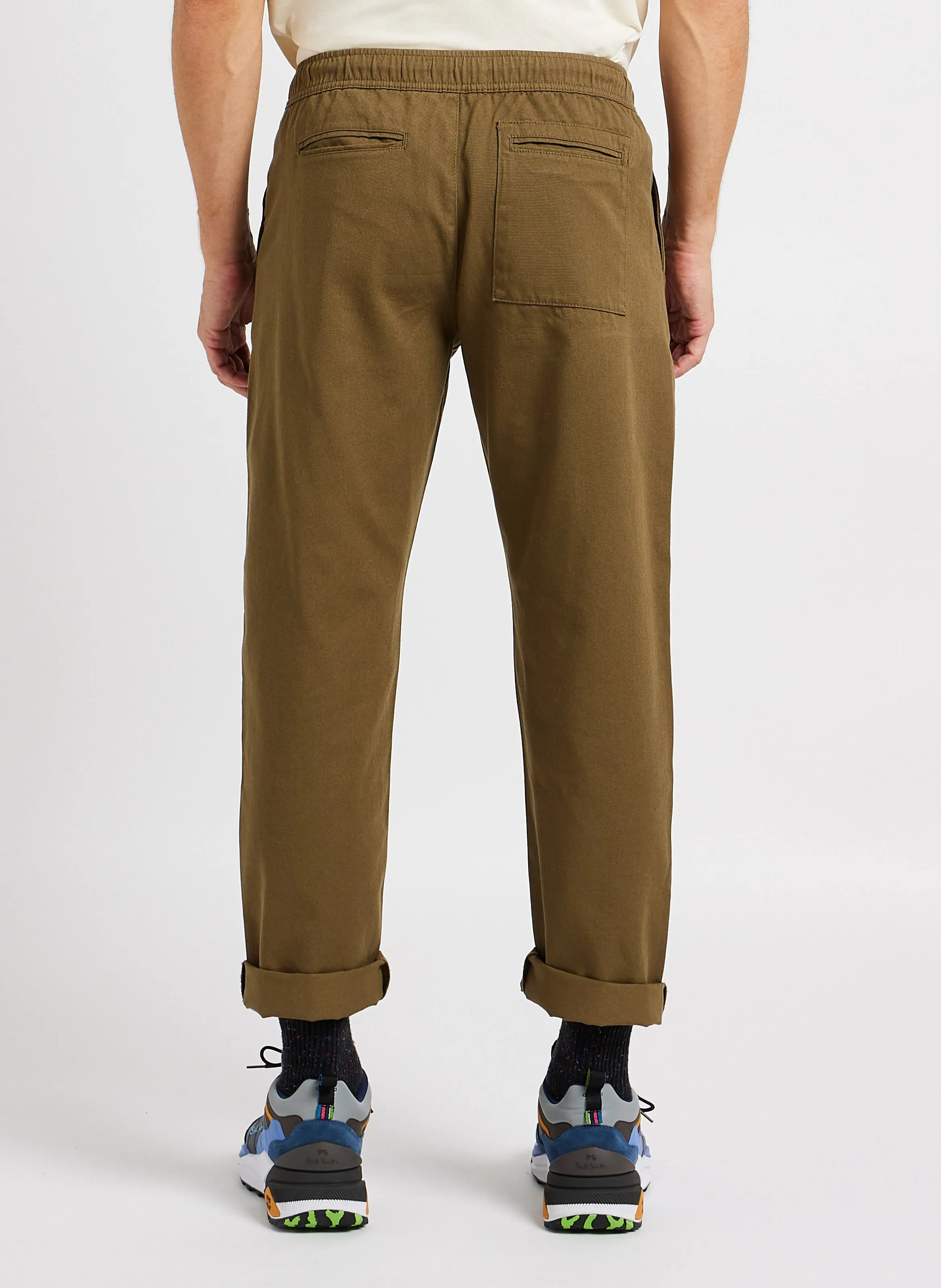  THINKING MU   Pantaloni dritti in cotone biologico | Verde