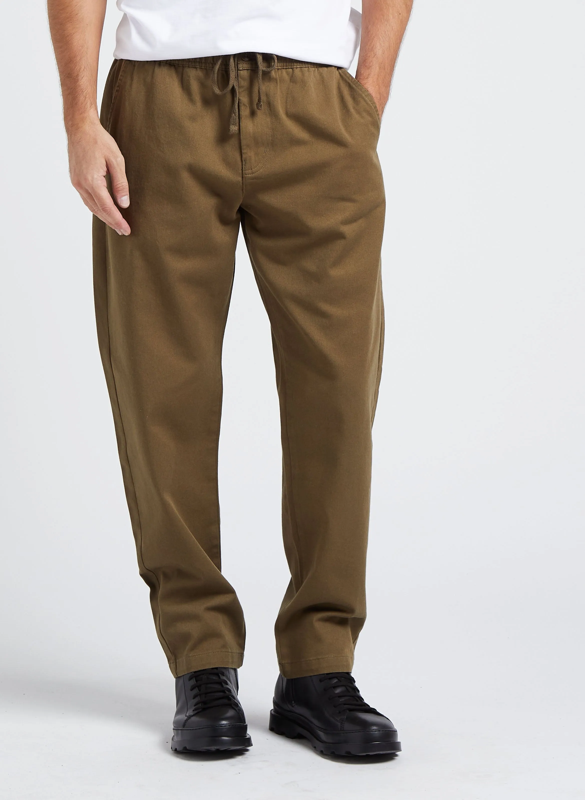  THINKING MU   Pantaloni dritti in cotone biologico | Verde