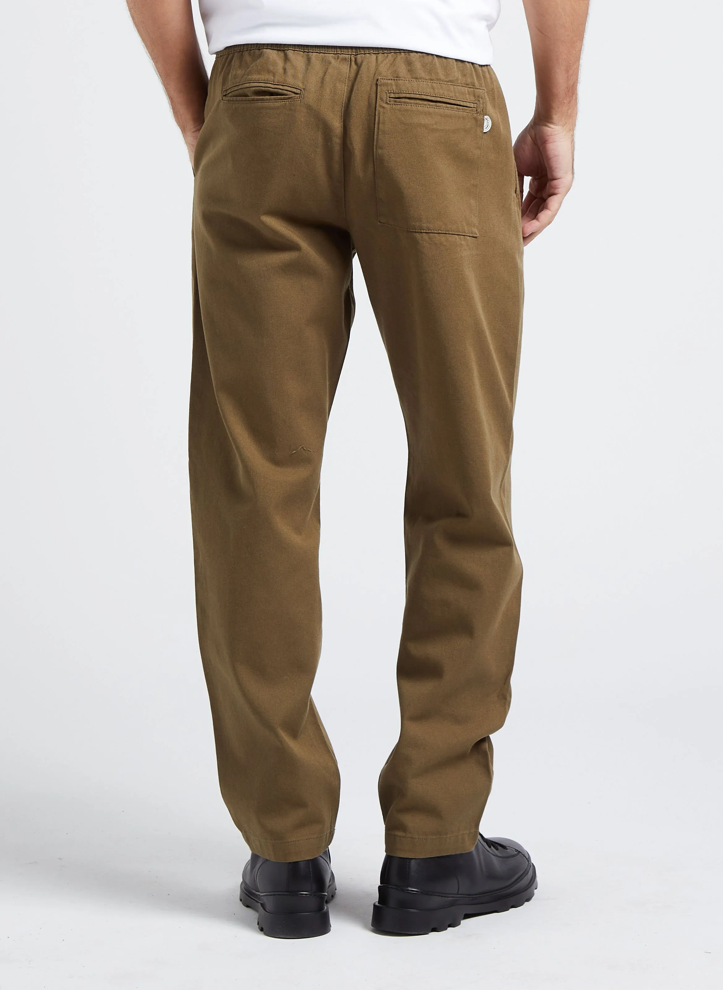  THINKING MU   Pantaloni dritti in cotone biologico | Verde