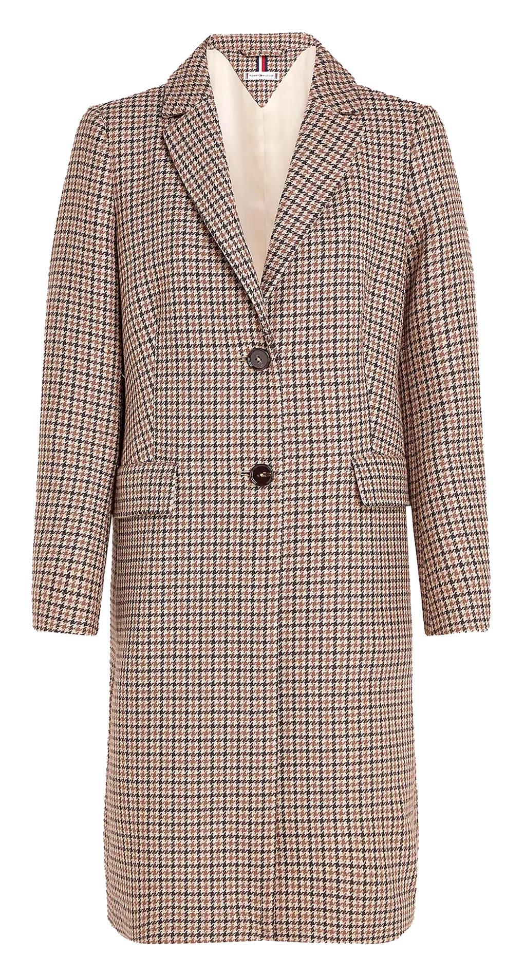  TOMMY HILFIGER   Cappotto a collo sartoriale diritto stampato | Grigio