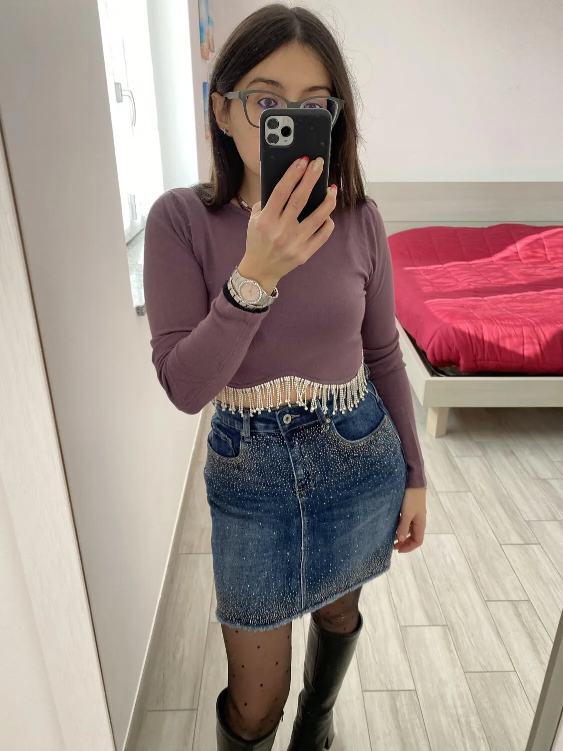 Top crop strass