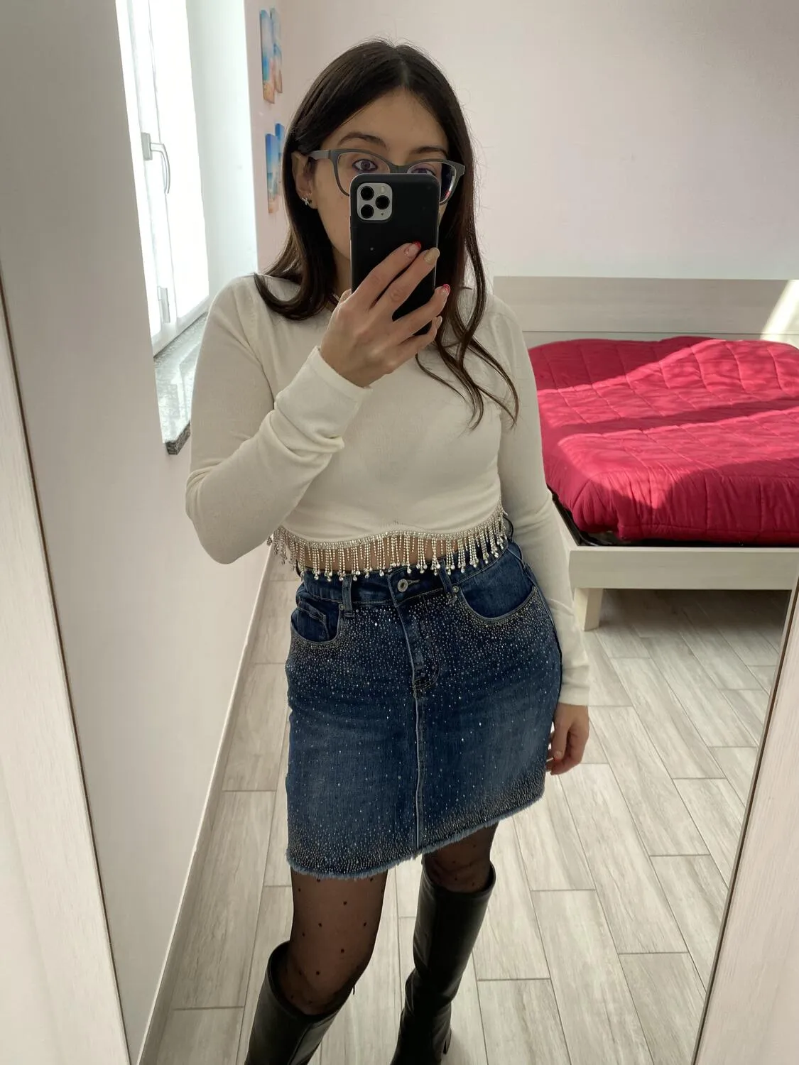 Top crop strass