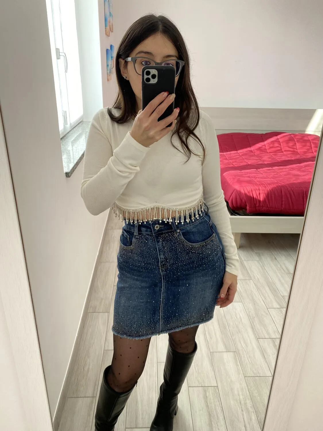 Top crop strass
