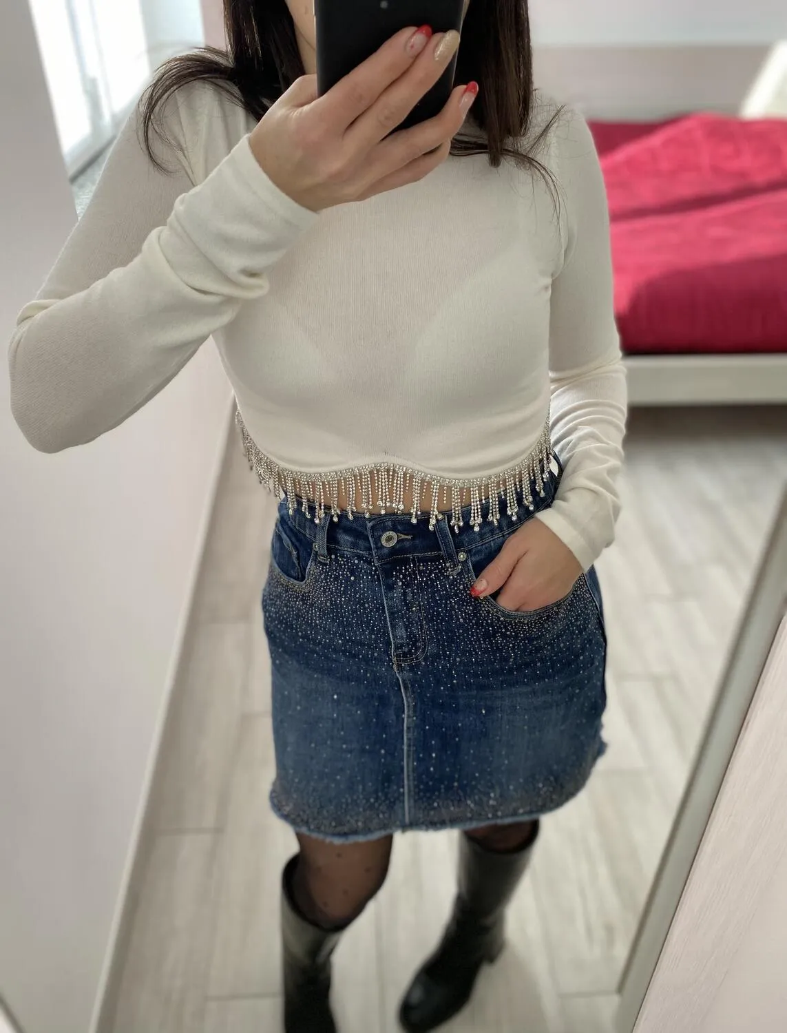 Top crop strass