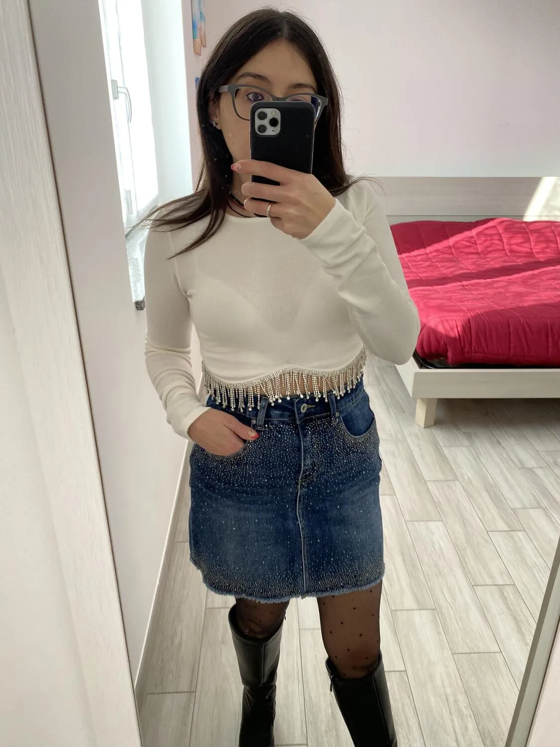 Top crop strass