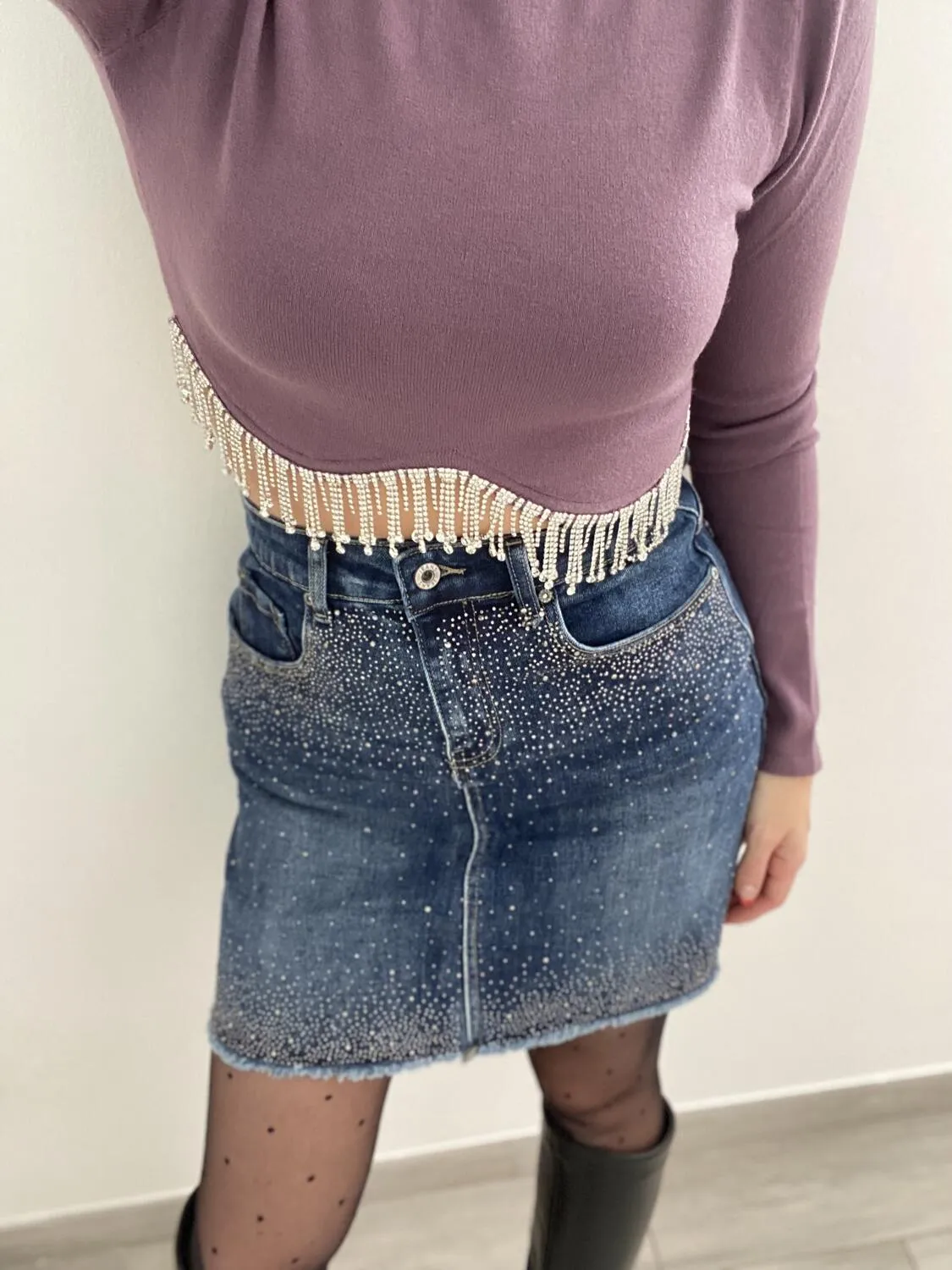 Top crop strass