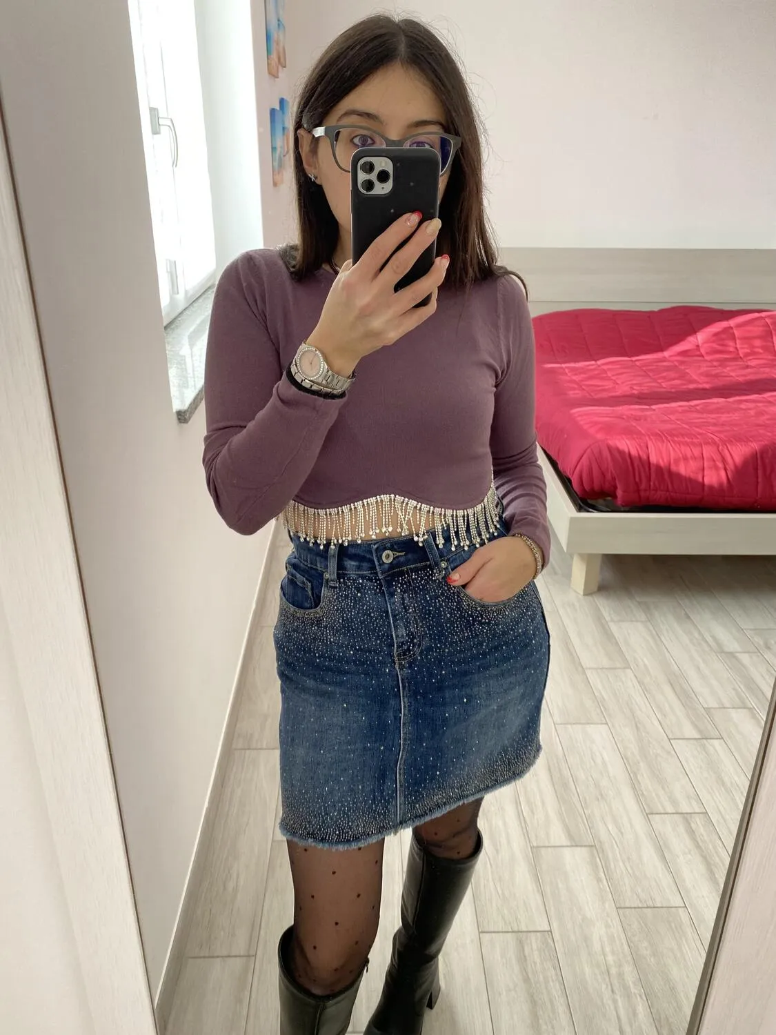 Top crop strass