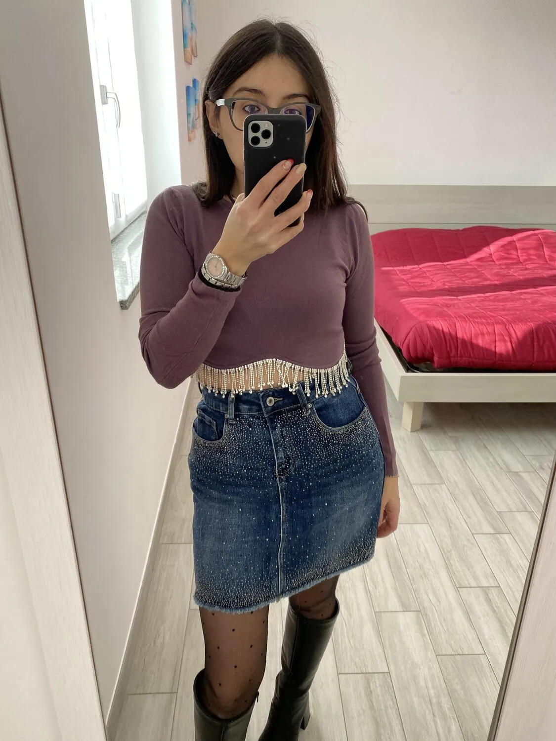 Top crop strass