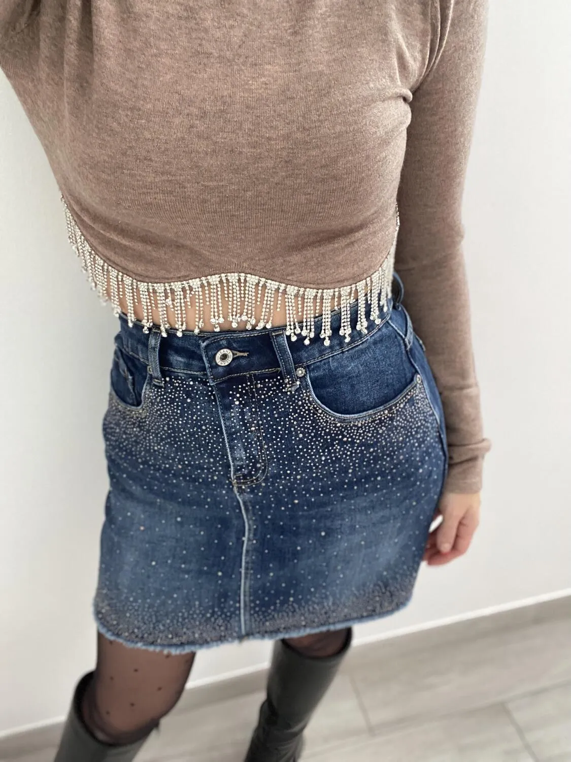 Top crop strass