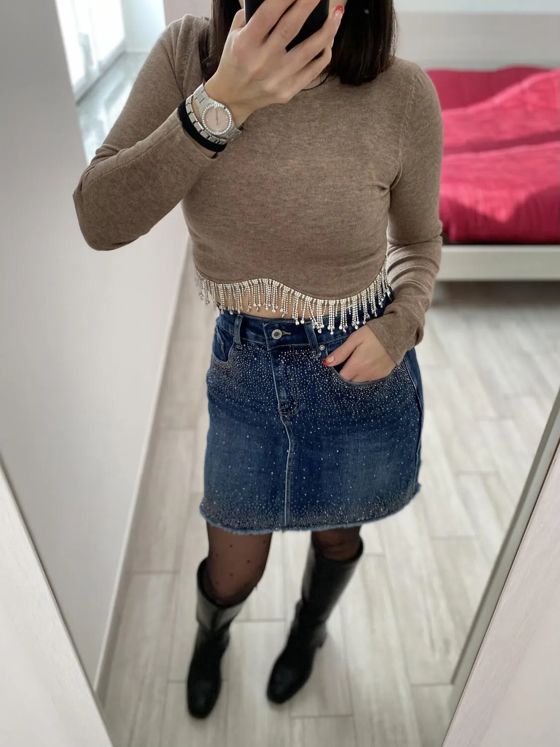 Top crop strass