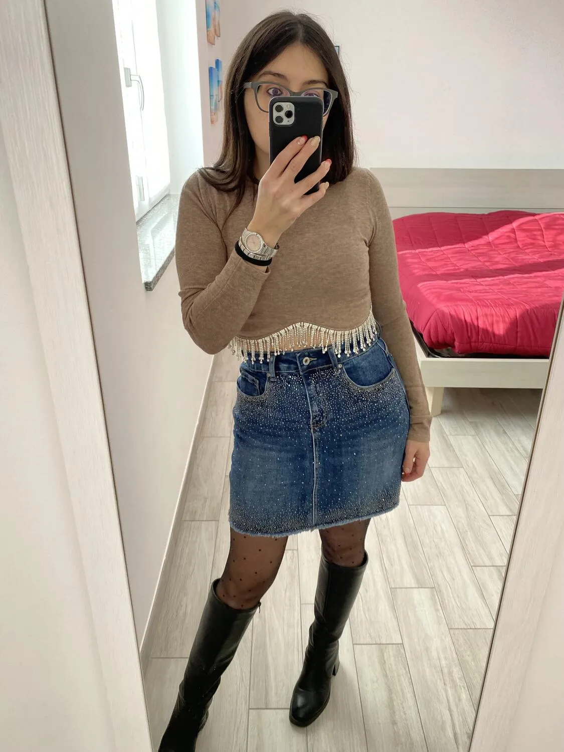 Top crop strass