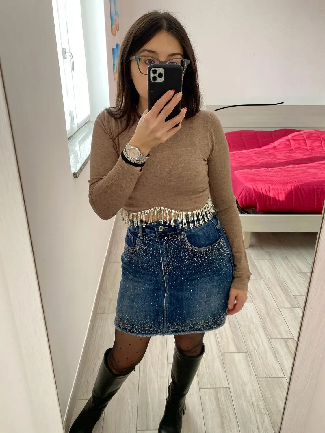 Top crop strass