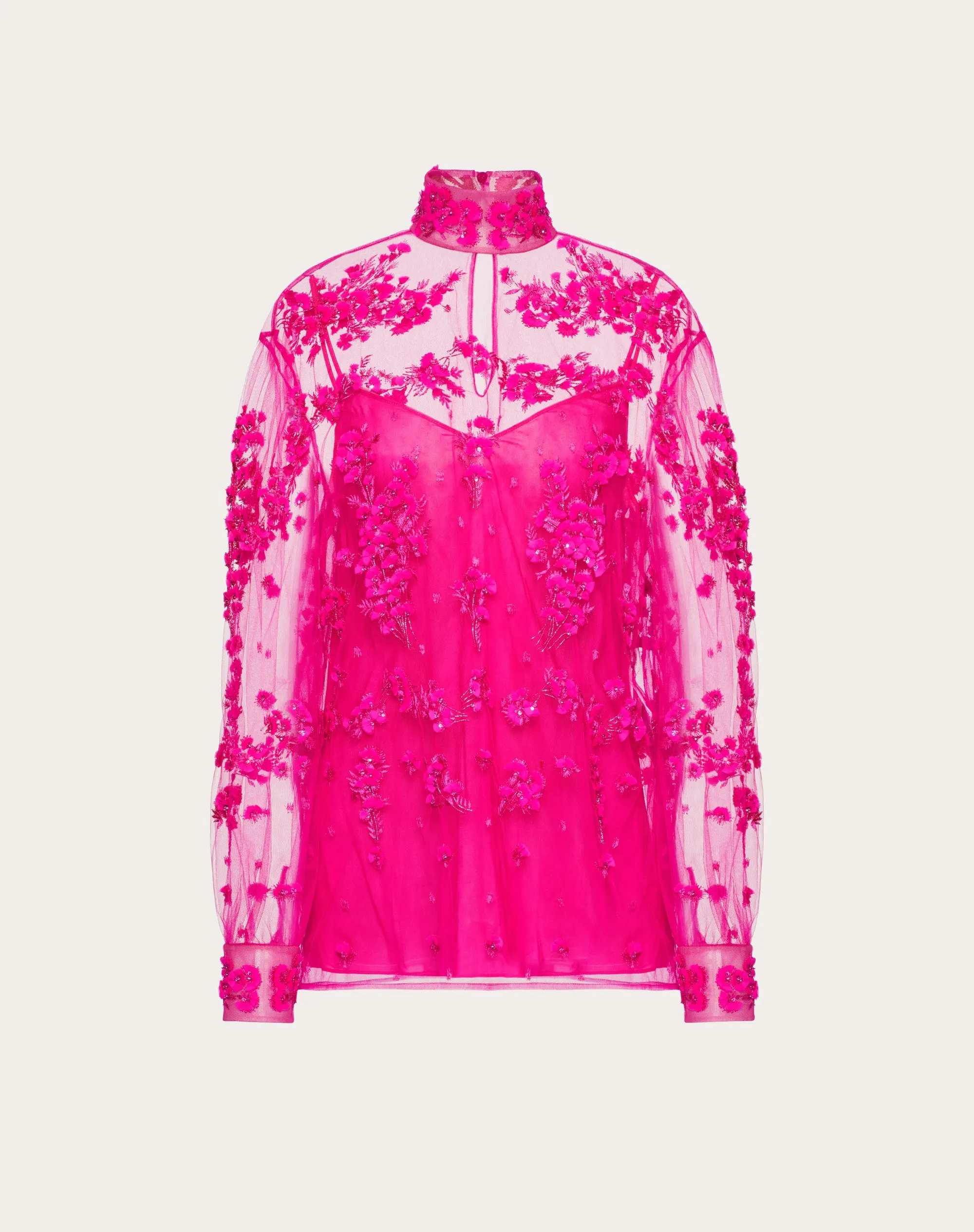 TOP IN TULLE ILLUSIONE RICAMATO