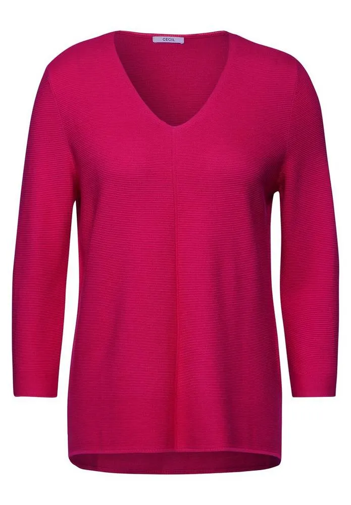 TOS Structured V Neck - Pullover con Maniche a 3/4